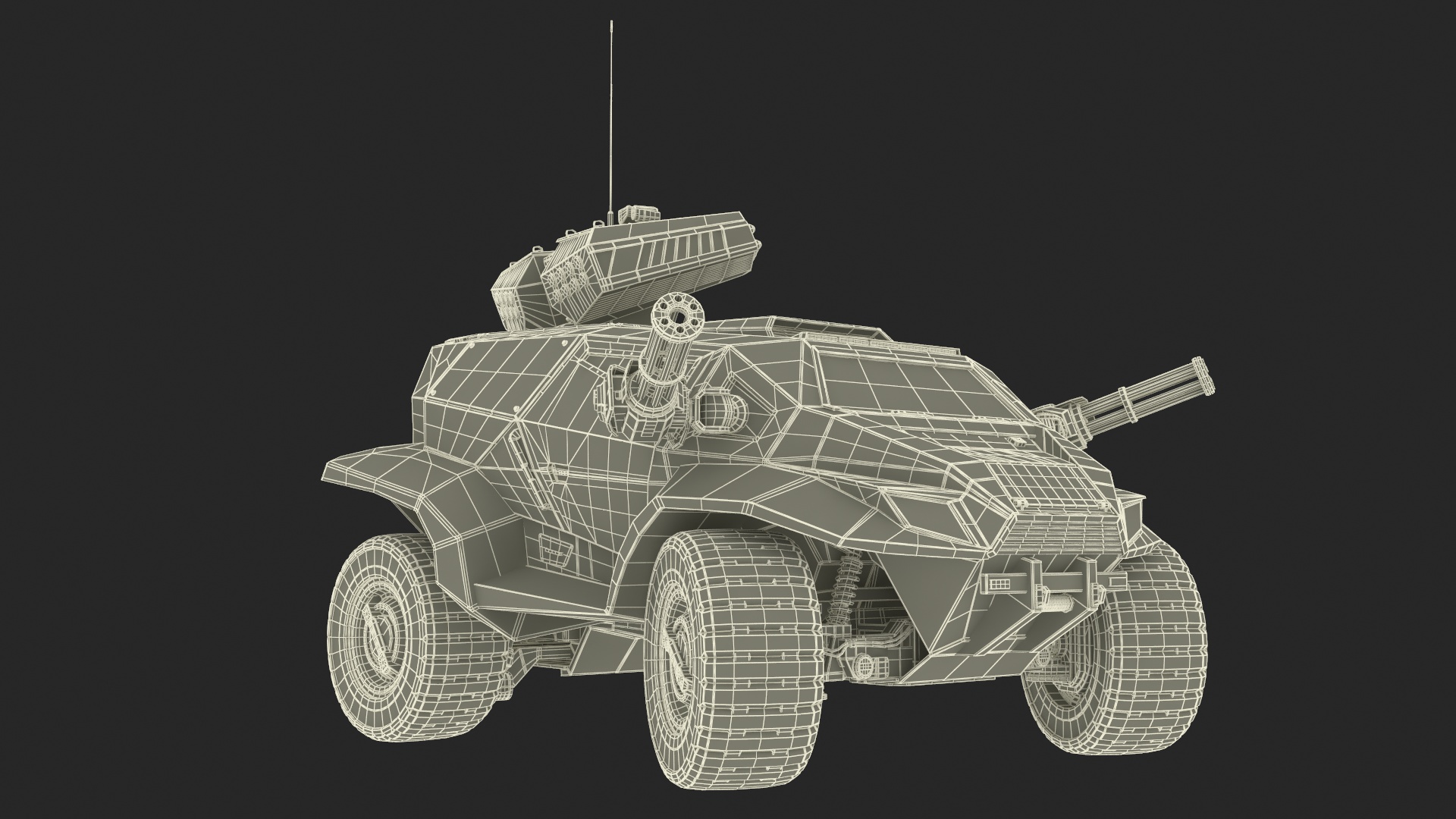 3D model Old Fantastic War Vehicle Winter Color Rigged