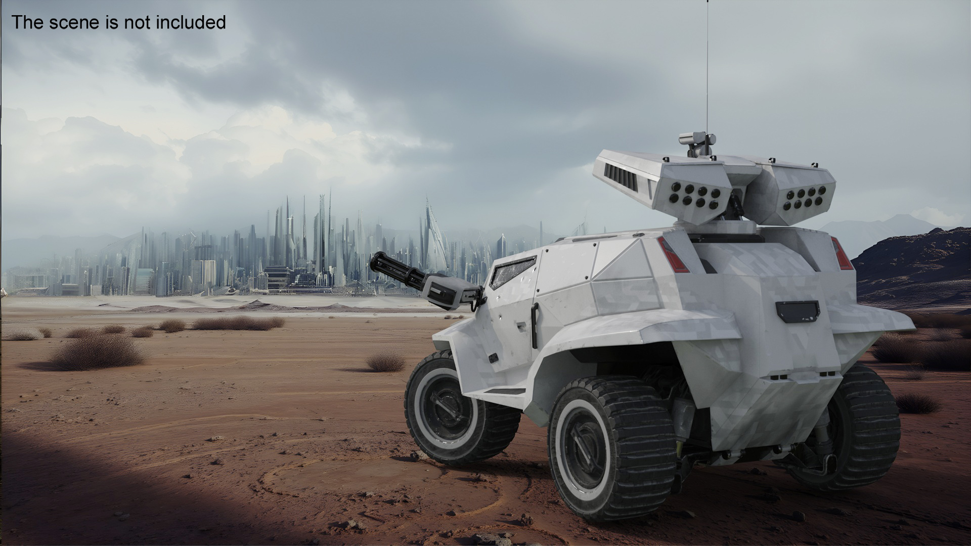 3D model Old Fantastic War Vehicle Winter Color Rigged