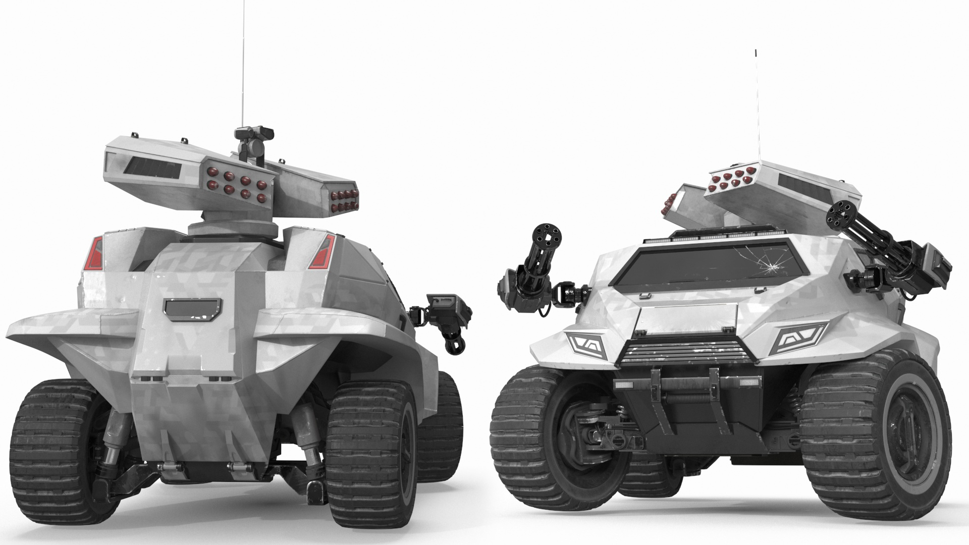 3D model Old Fantastic War Vehicle Winter Color Rigged