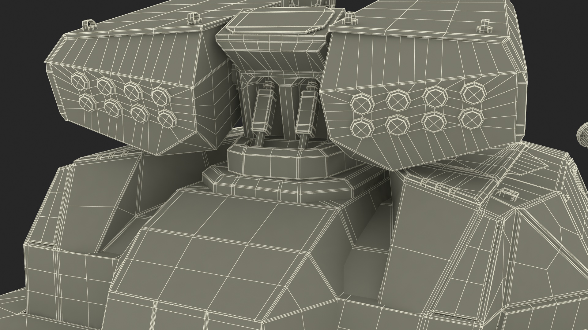 3D model Old Fantastic War Vehicle Winter Color Rigged