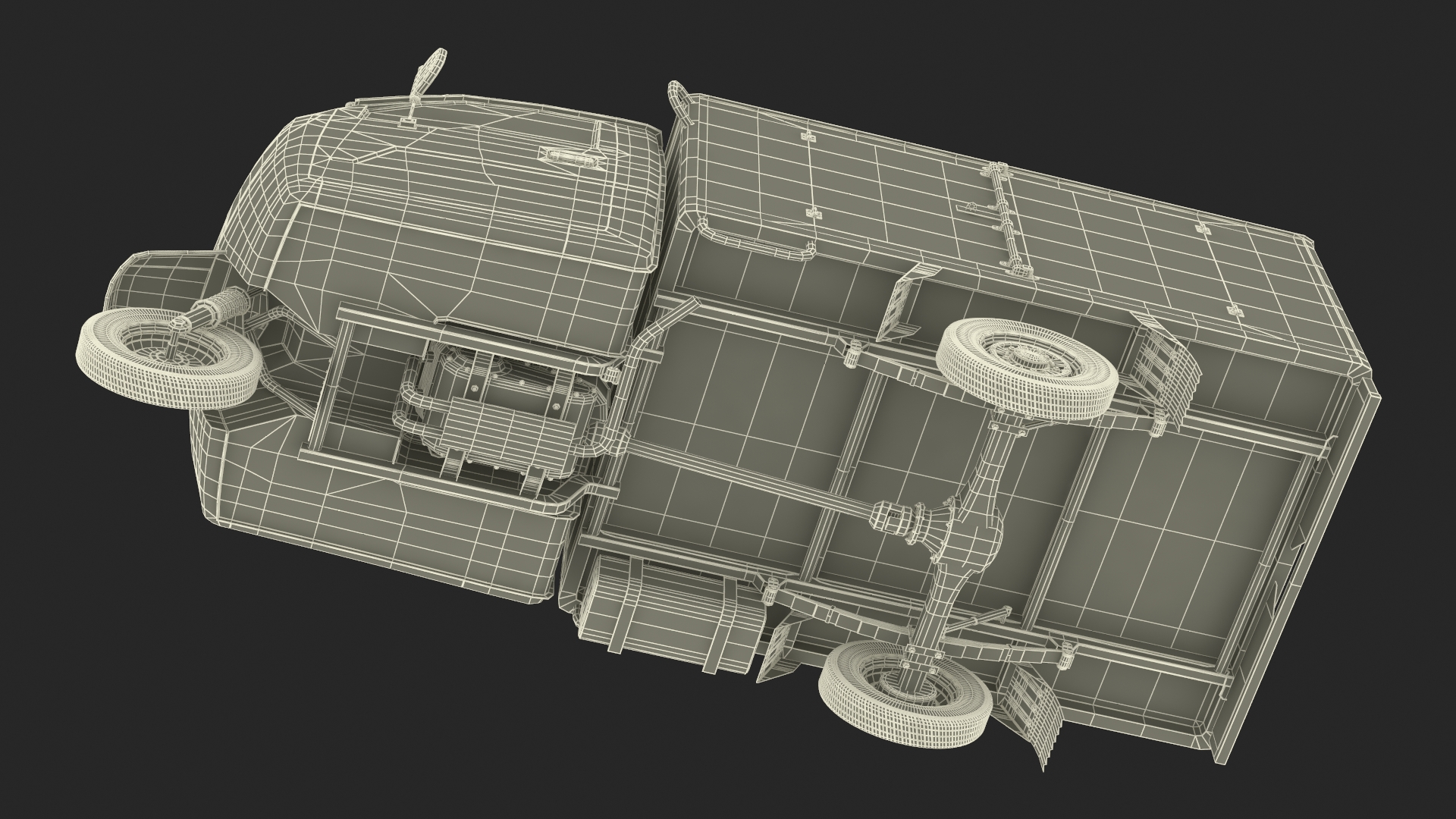 Delivery Trike with Close Body Beige Rigged for Maya 3D