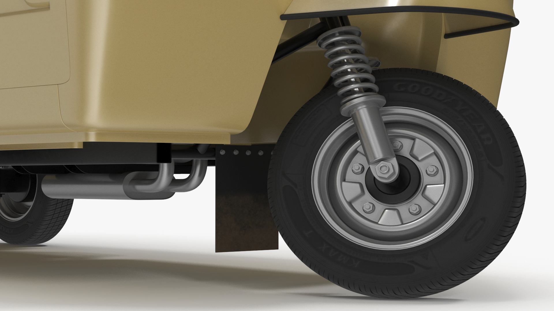 Delivery Trike with Close Body Beige Rigged for Maya 3D