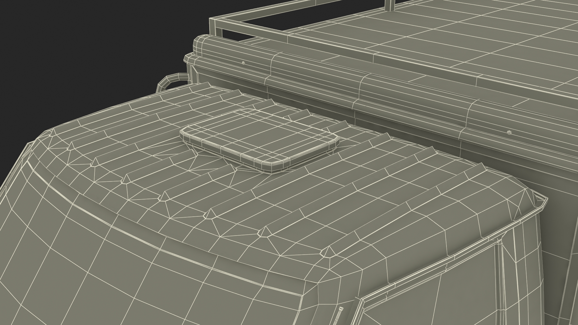 Delivery Trike with Close Body Beige Rigged for Maya 3D