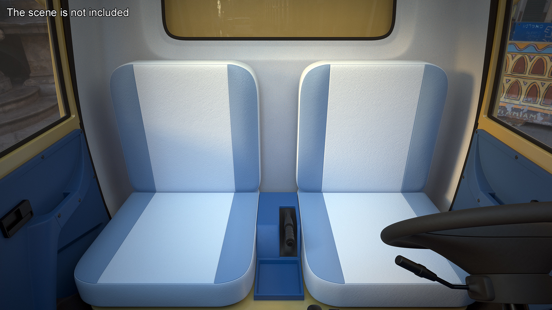 Delivery Trike with Close Body Beige Rigged for Maya 3D