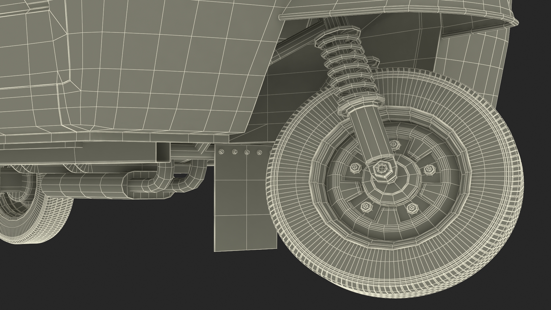 Delivery Trike with Close Body Beige Rigged for Maya 3D