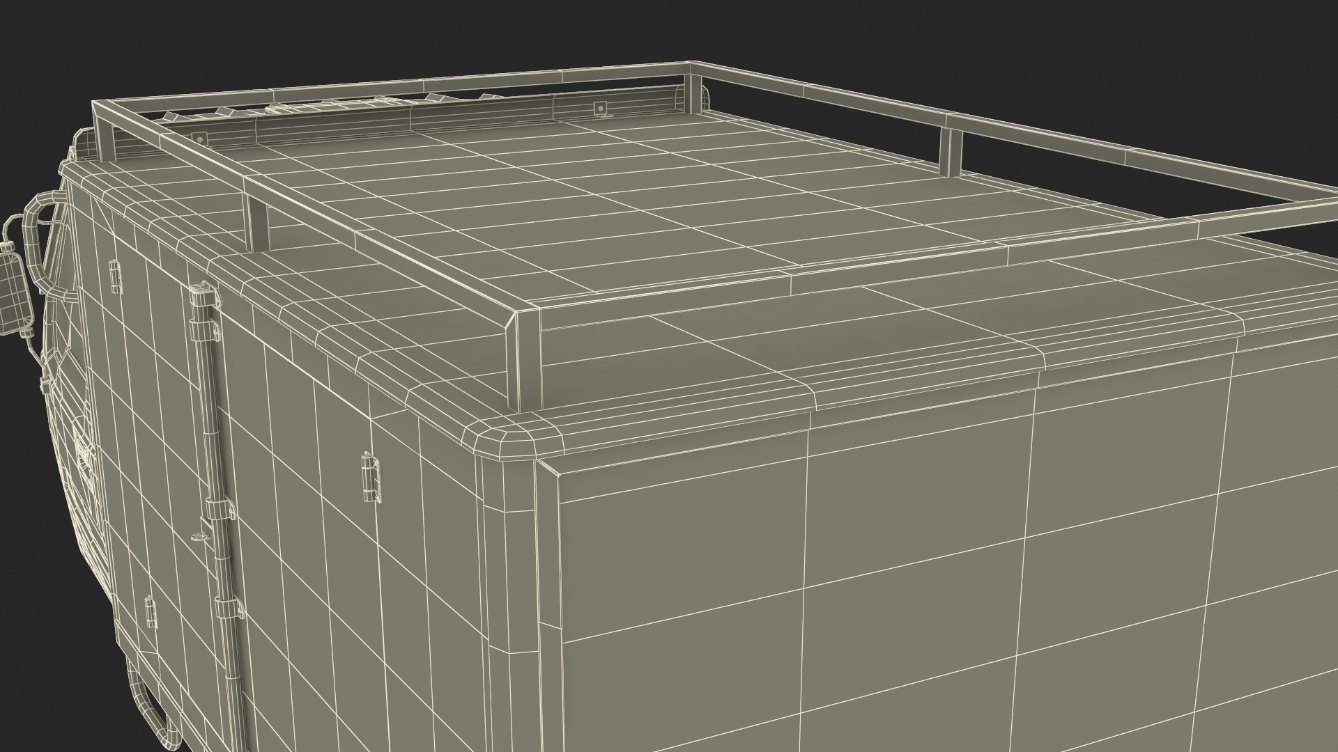 Delivery Trike with Close Body Beige Rigged for Maya 3D