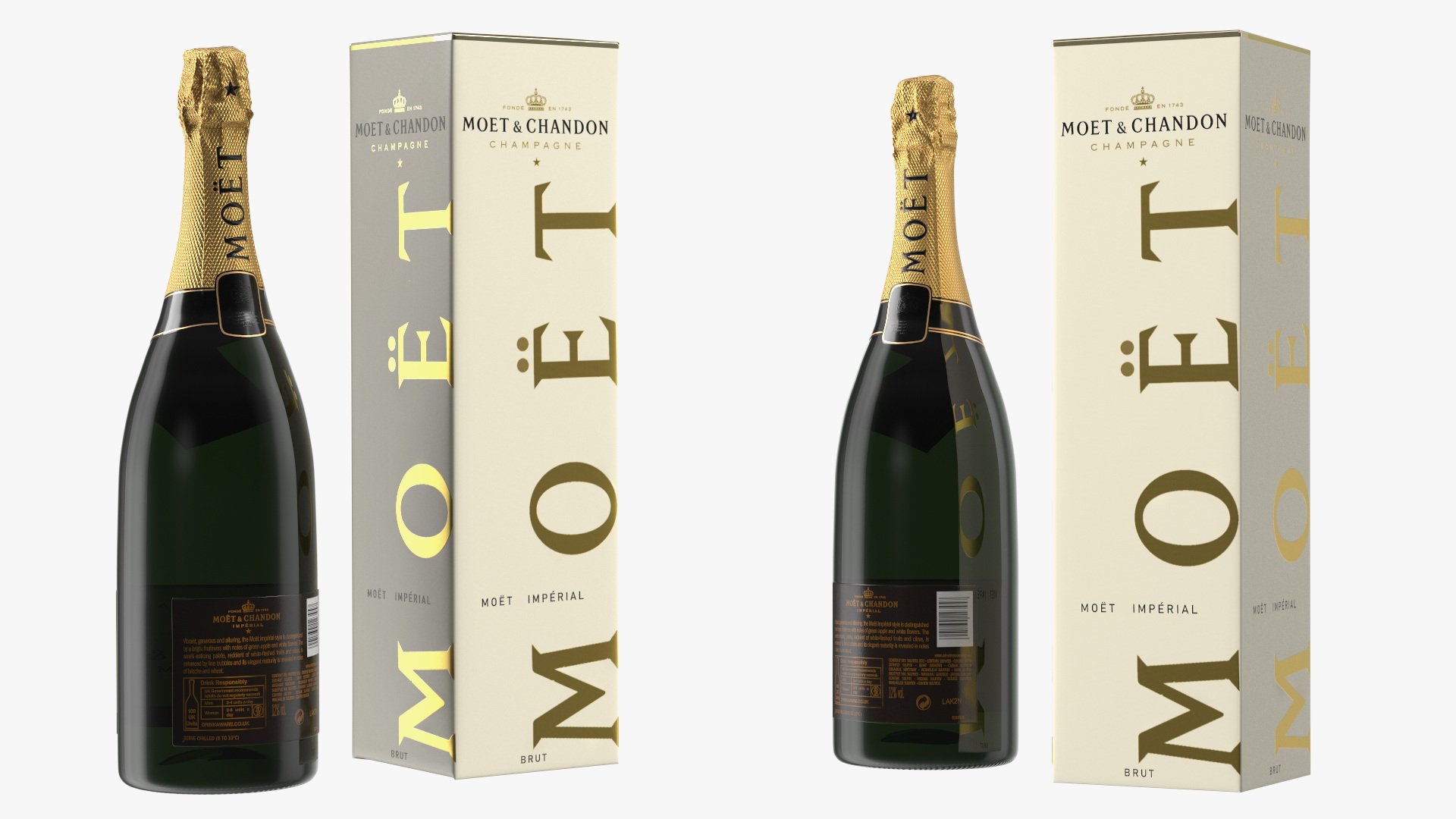 Champagne Moet and Chandon Brut Imperial with Box 3D model