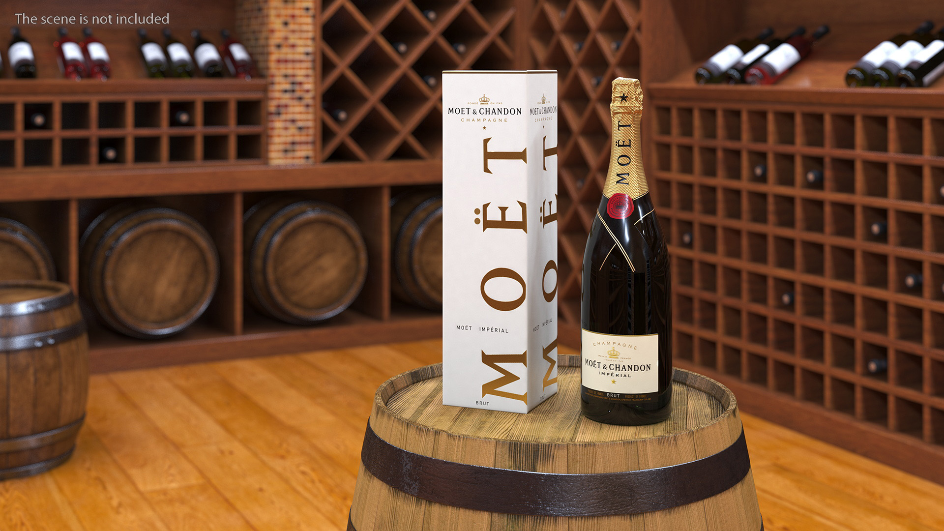 Champagne Moet and Chandon Brut Imperial with Box 3D model