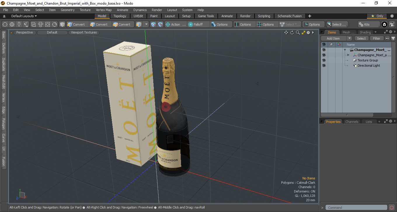 Champagne Moet and Chandon Brut Imperial with Box 3D model