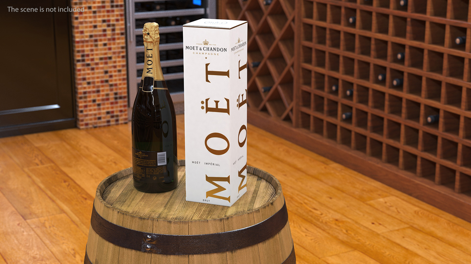 Champagne Moet and Chandon Brut Imperial with Box 3D model