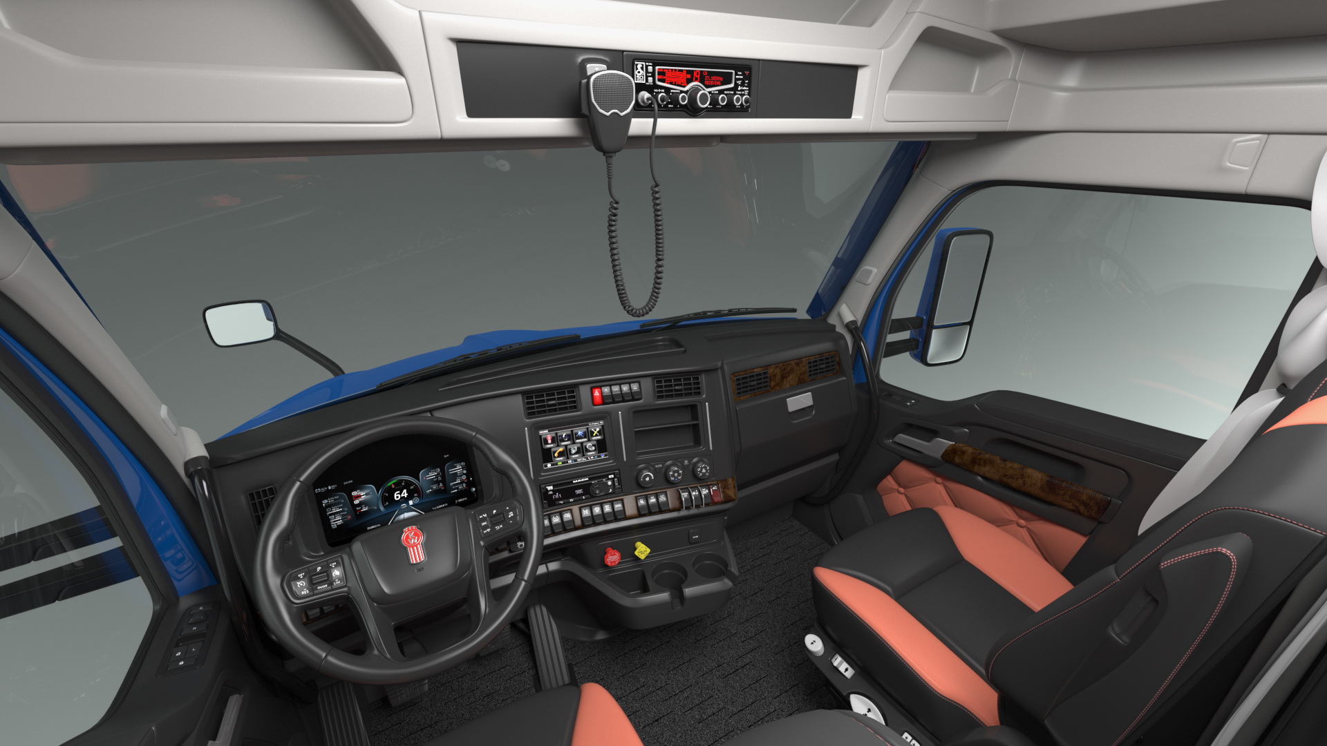 Kenworth Truck with LNG Semi Trailer Gas Tank Rigged 3D