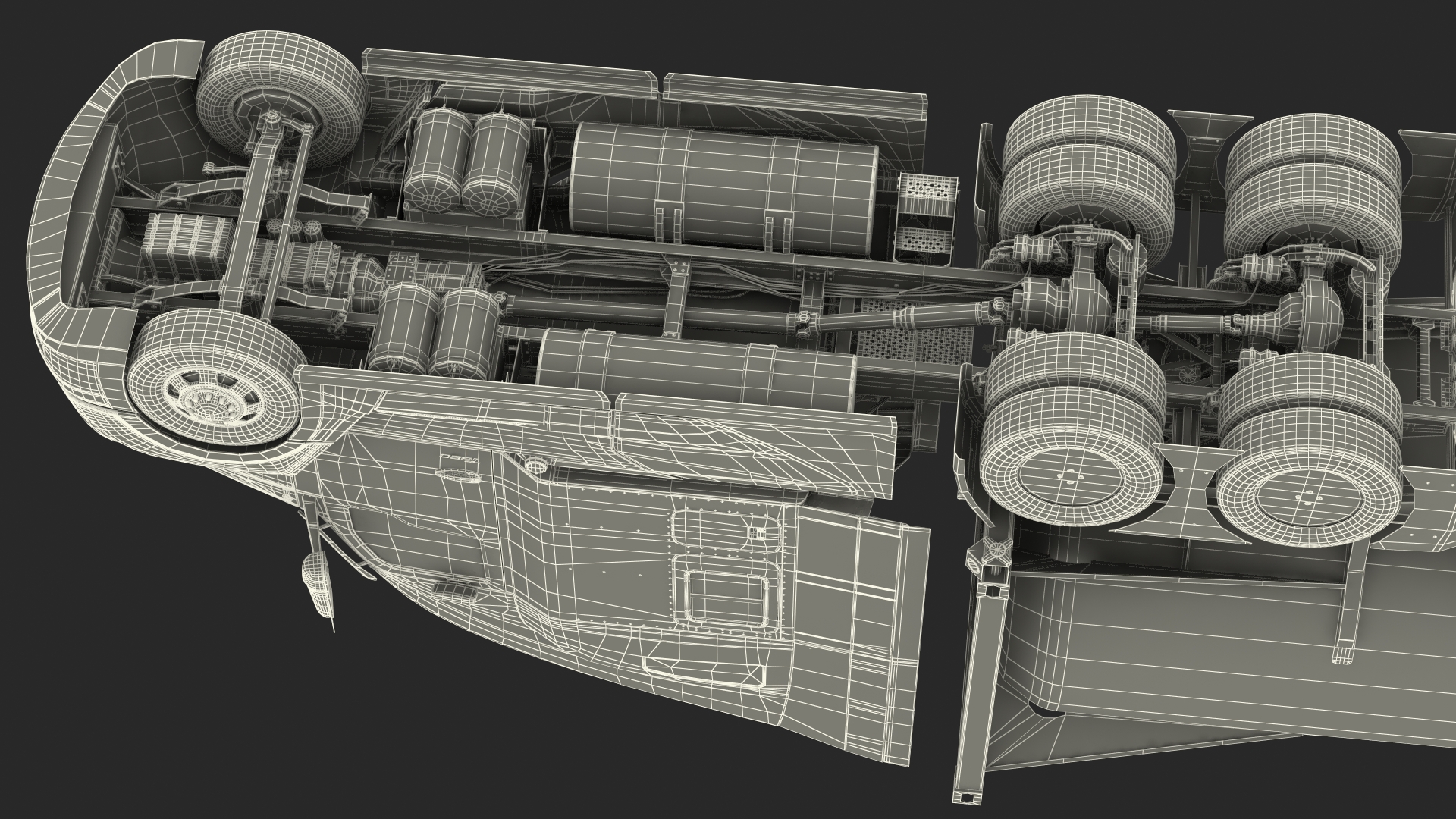 Kenworth Truck with LNG Semi Trailer Gas Tank Rigged 3D