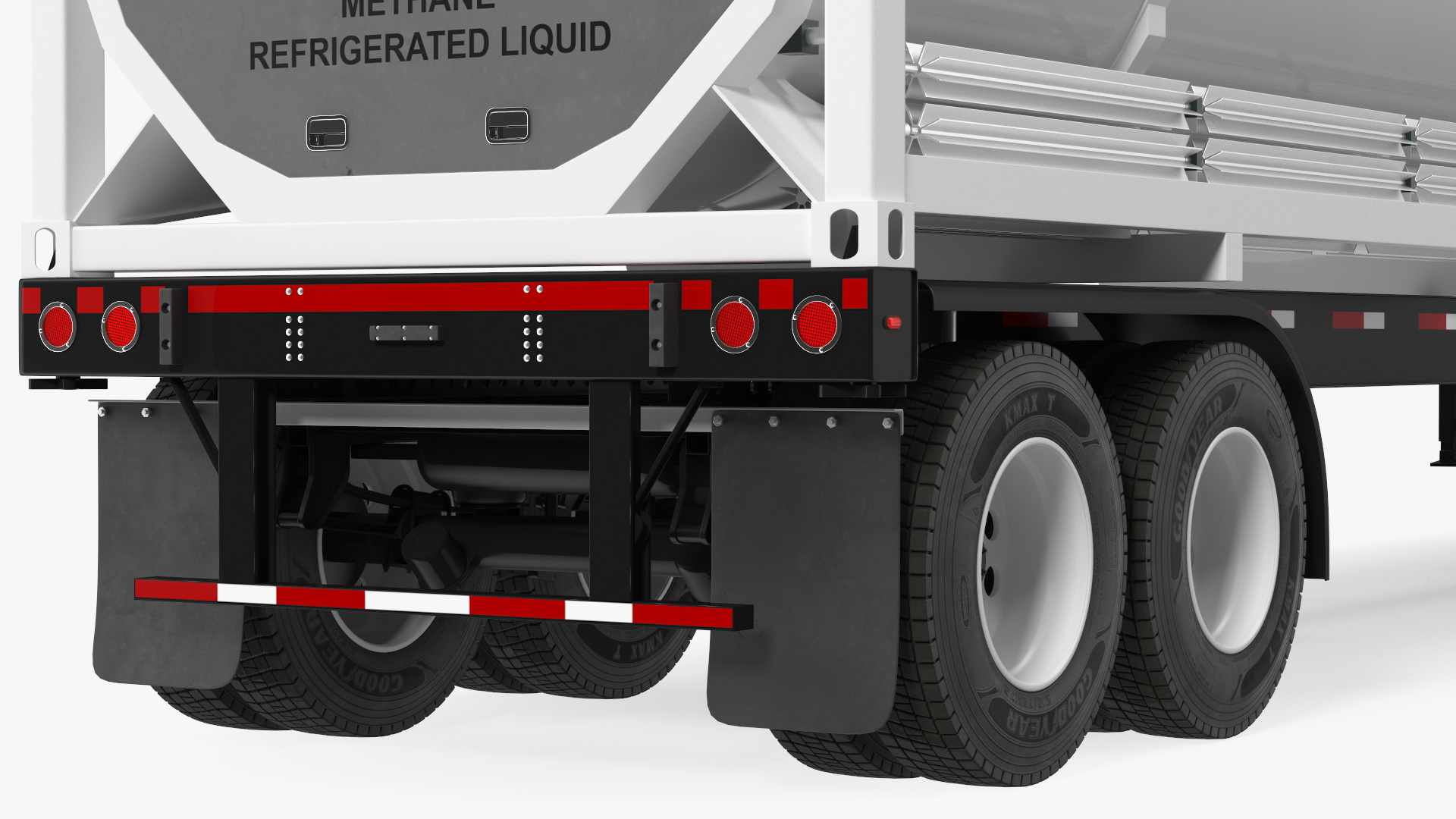 Kenworth Truck with LNG Semi Trailer Gas Tank Rigged 3D