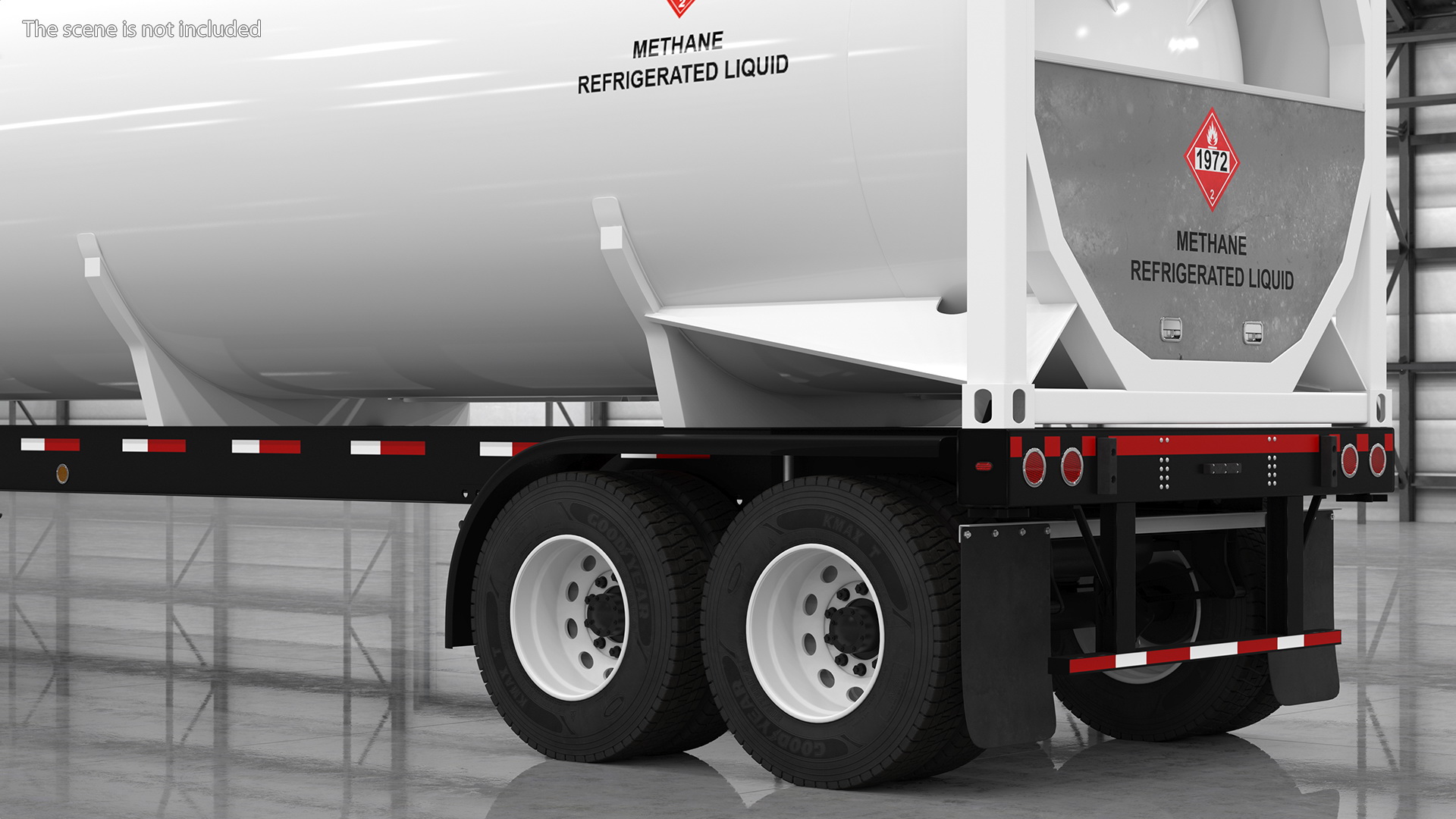 Kenworth Truck with LNG Semi Trailer Gas Tank Rigged 3D