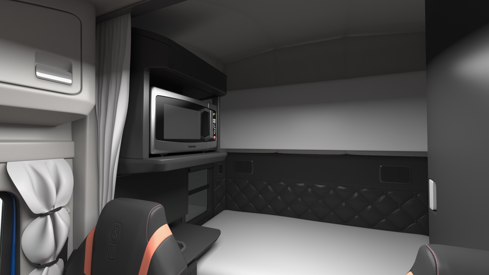 Kenworth Truck with LNG Semi Trailer Gas Tank Rigged 3D