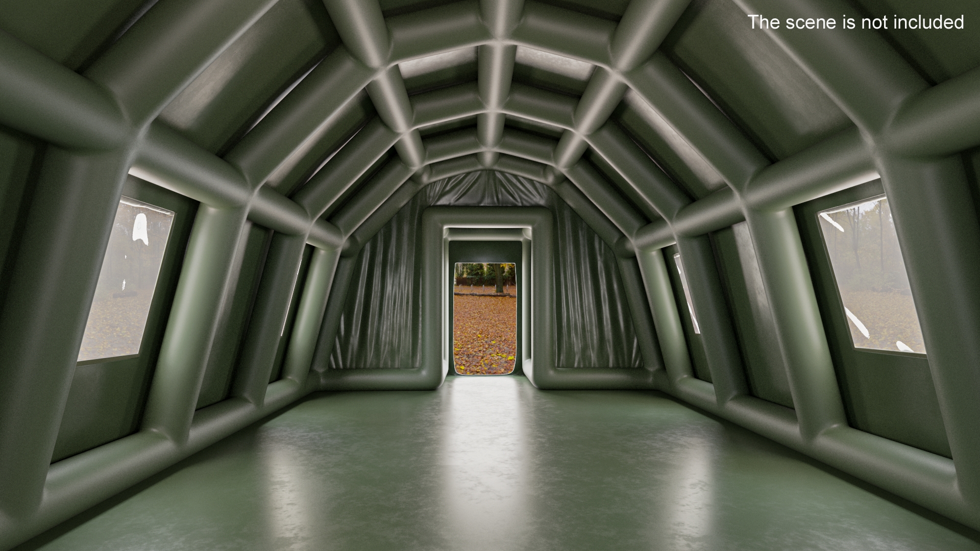 Green Inflatable Medical Tent Open 3D model