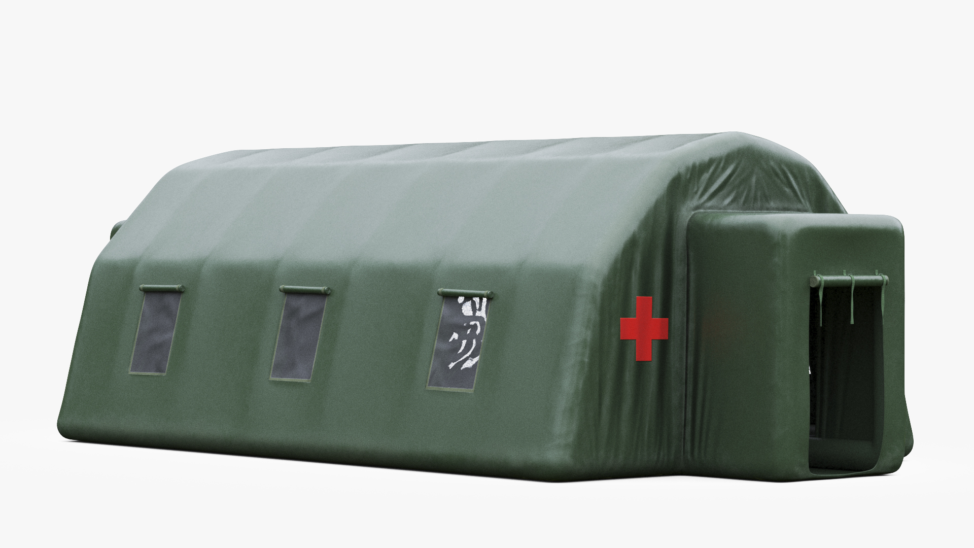 Green Inflatable Medical Tent Open 3D model