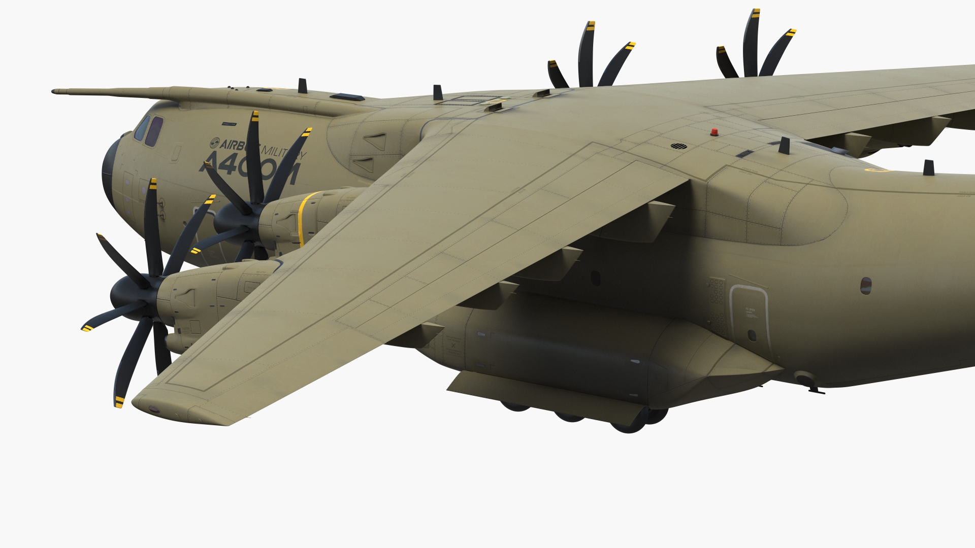 3D Airbus Atlas Military Transport Green Rigged for Maya model