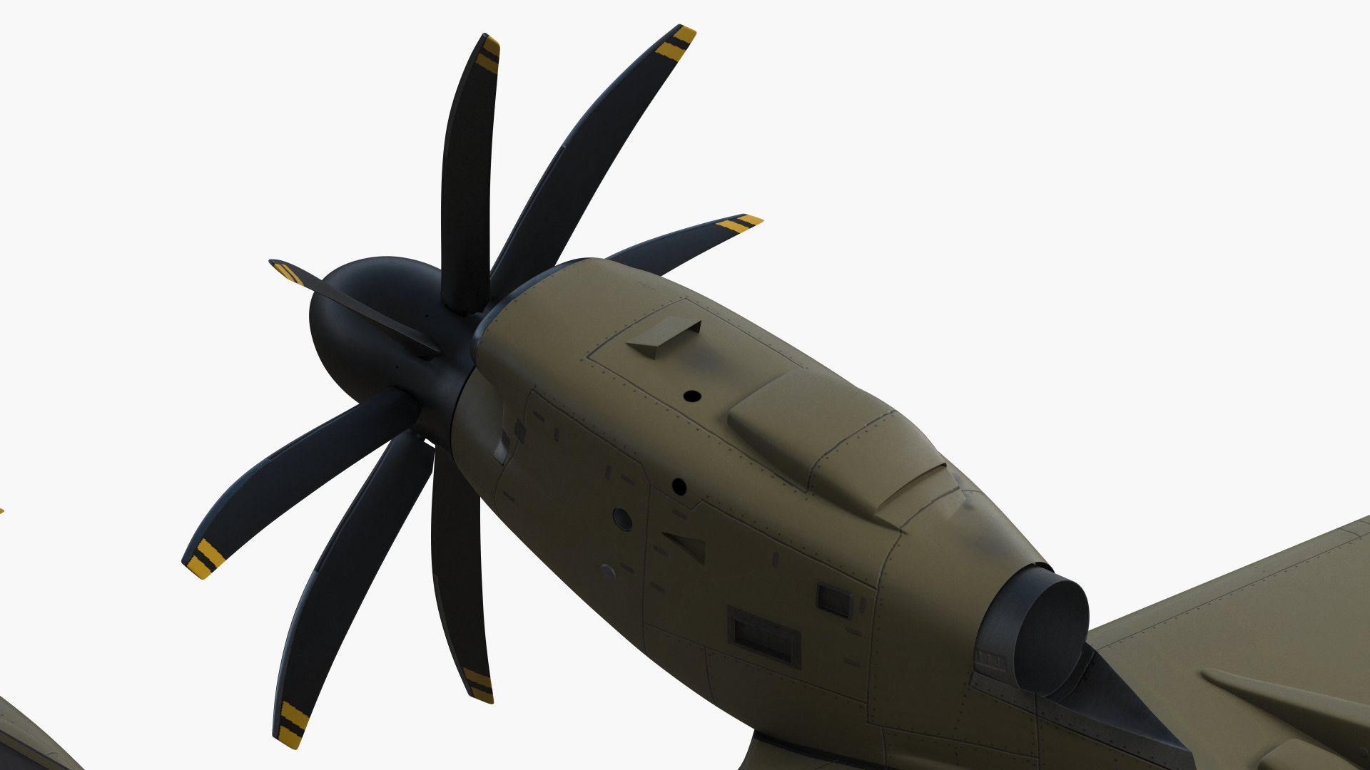 3D Airbus Atlas Military Transport Green Rigged for Maya model