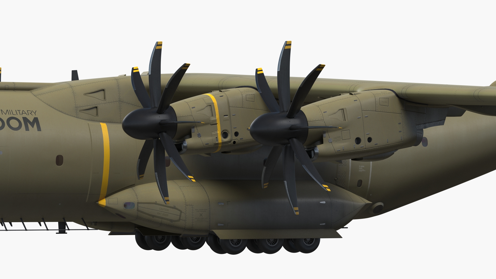 3D Airbus Atlas Military Transport Green Rigged for Maya model