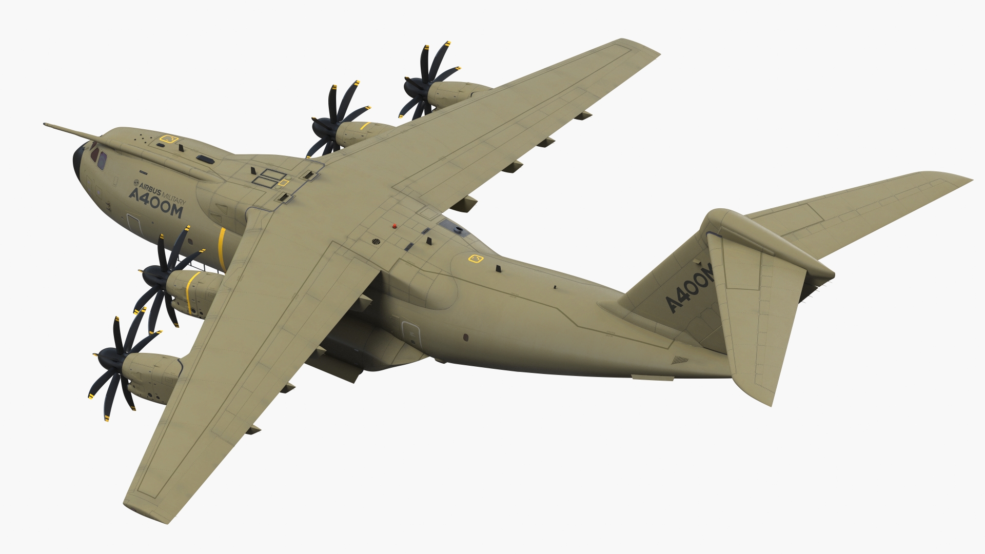 3D Airbus Atlas Military Transport Green Rigged for Maya model
