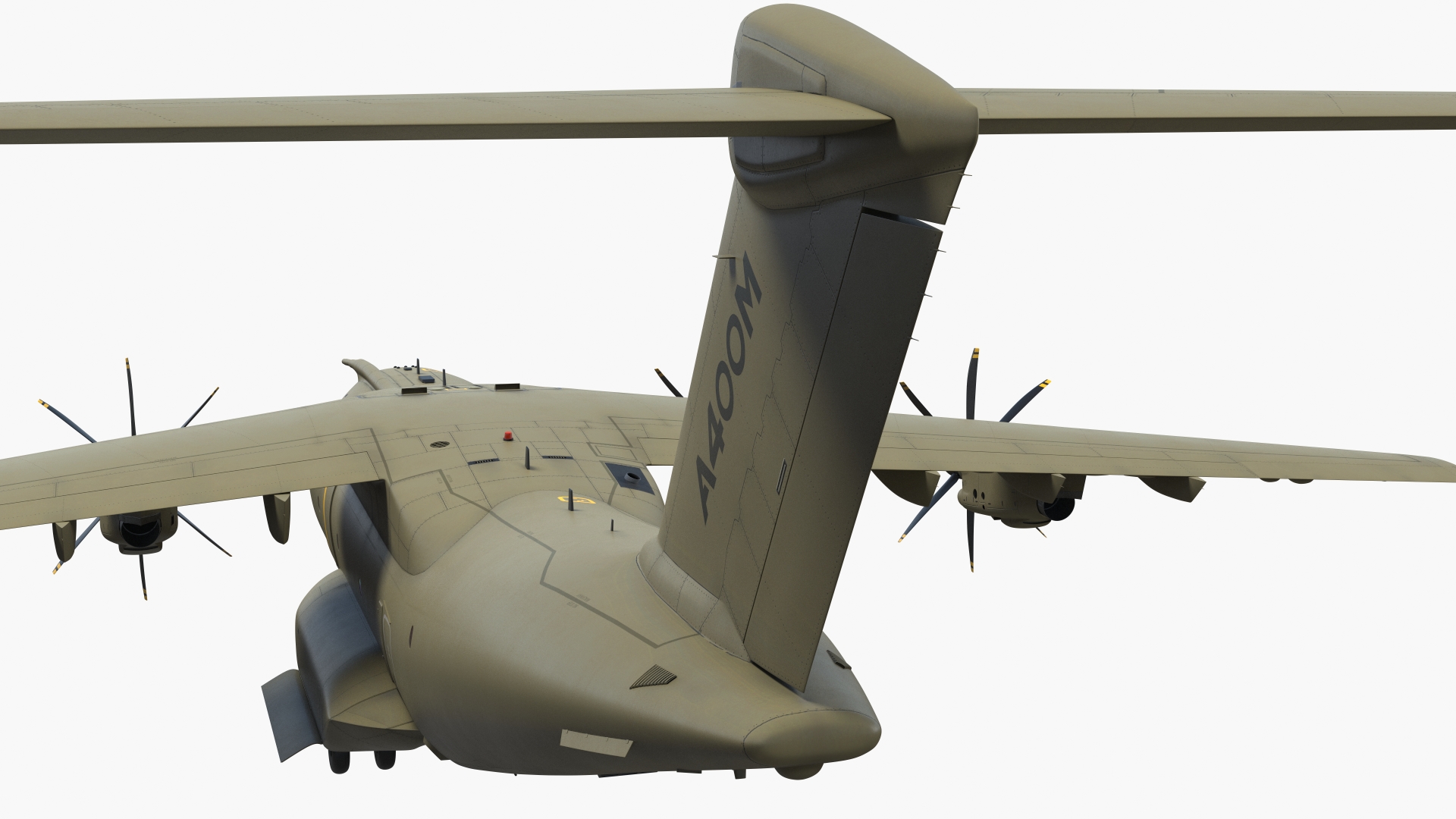 3D Airbus Atlas Military Transport Green Rigged for Maya model
