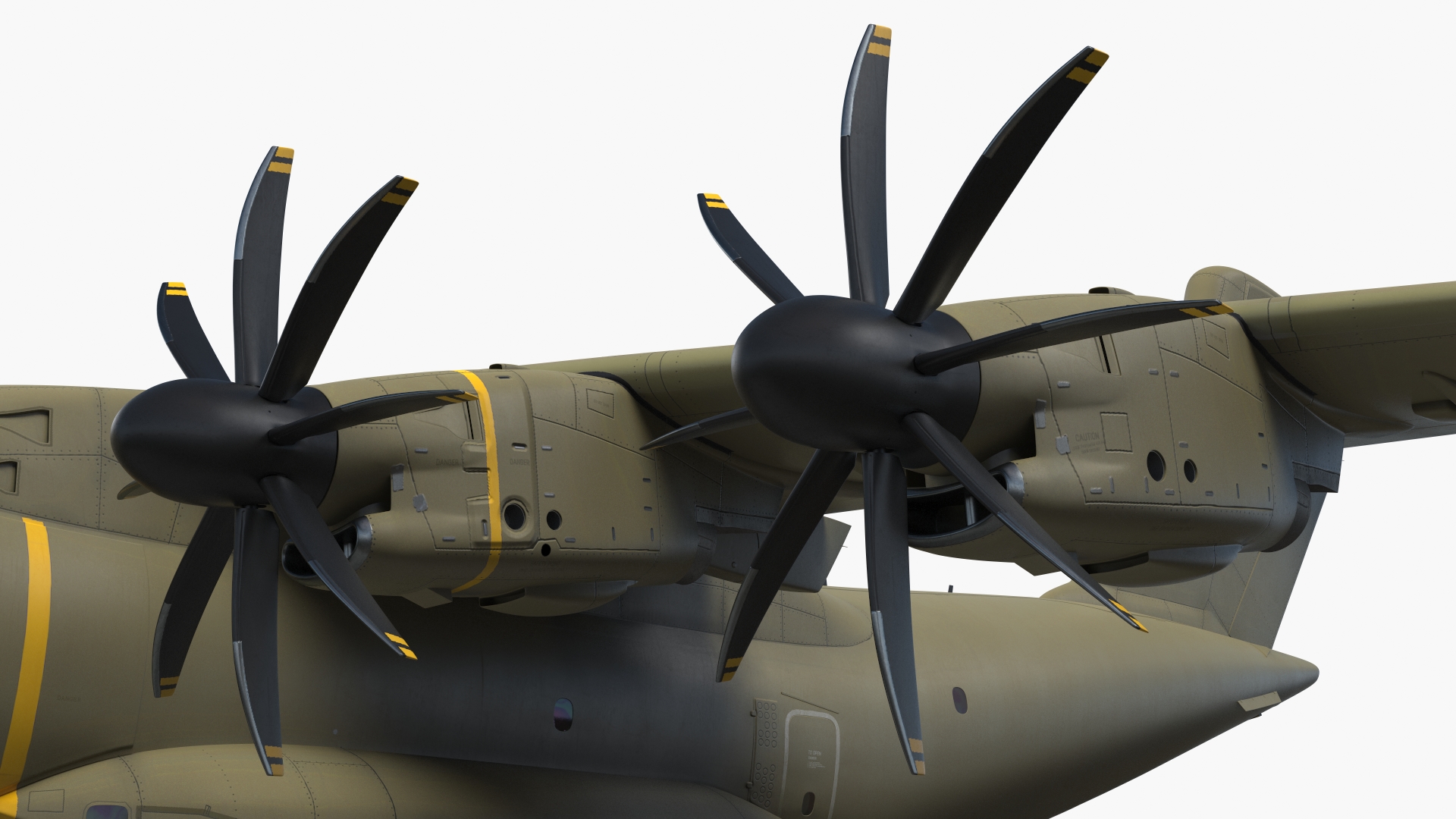 3D Airbus Atlas Military Transport Green Rigged for Maya model
