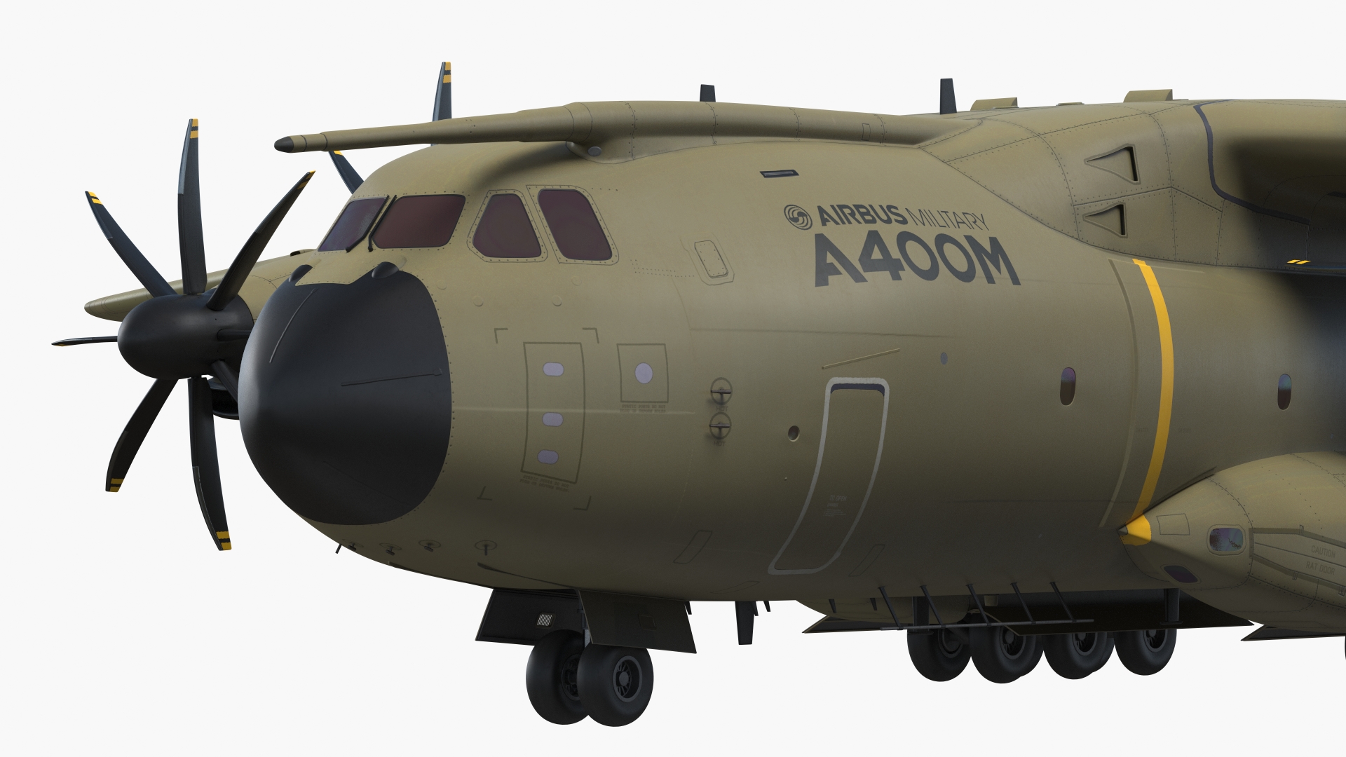 3D Airbus Atlas Military Transport Green Rigged for Maya model