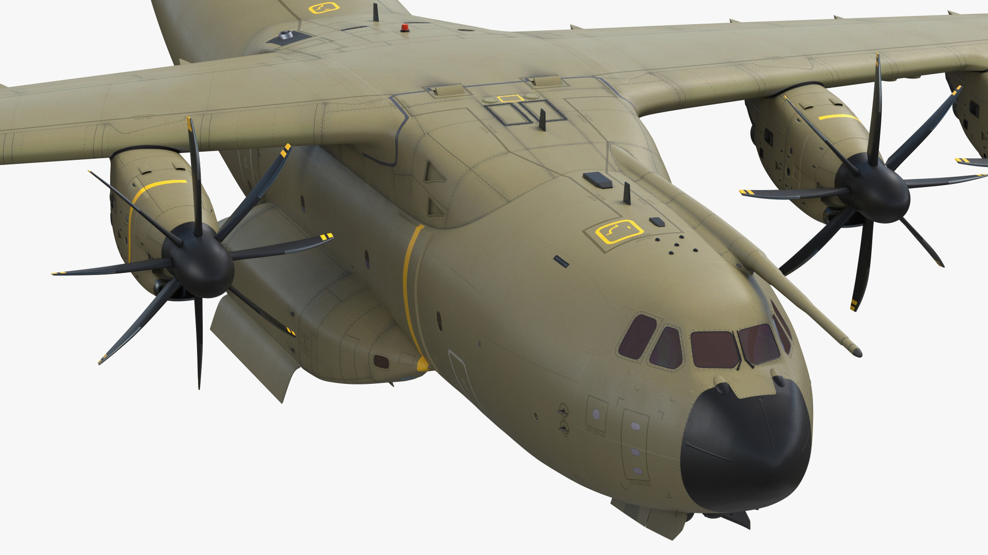 3D Airbus Atlas Military Transport Green Rigged for Maya model