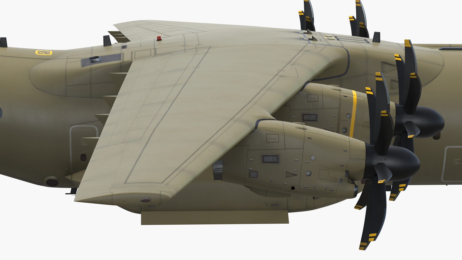 3D Airbus Atlas Military Transport Green Rigged for Maya model