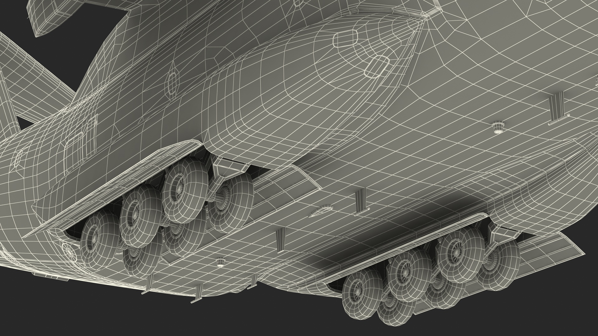 3D Airbus Atlas Military Transport Green Rigged for Maya model