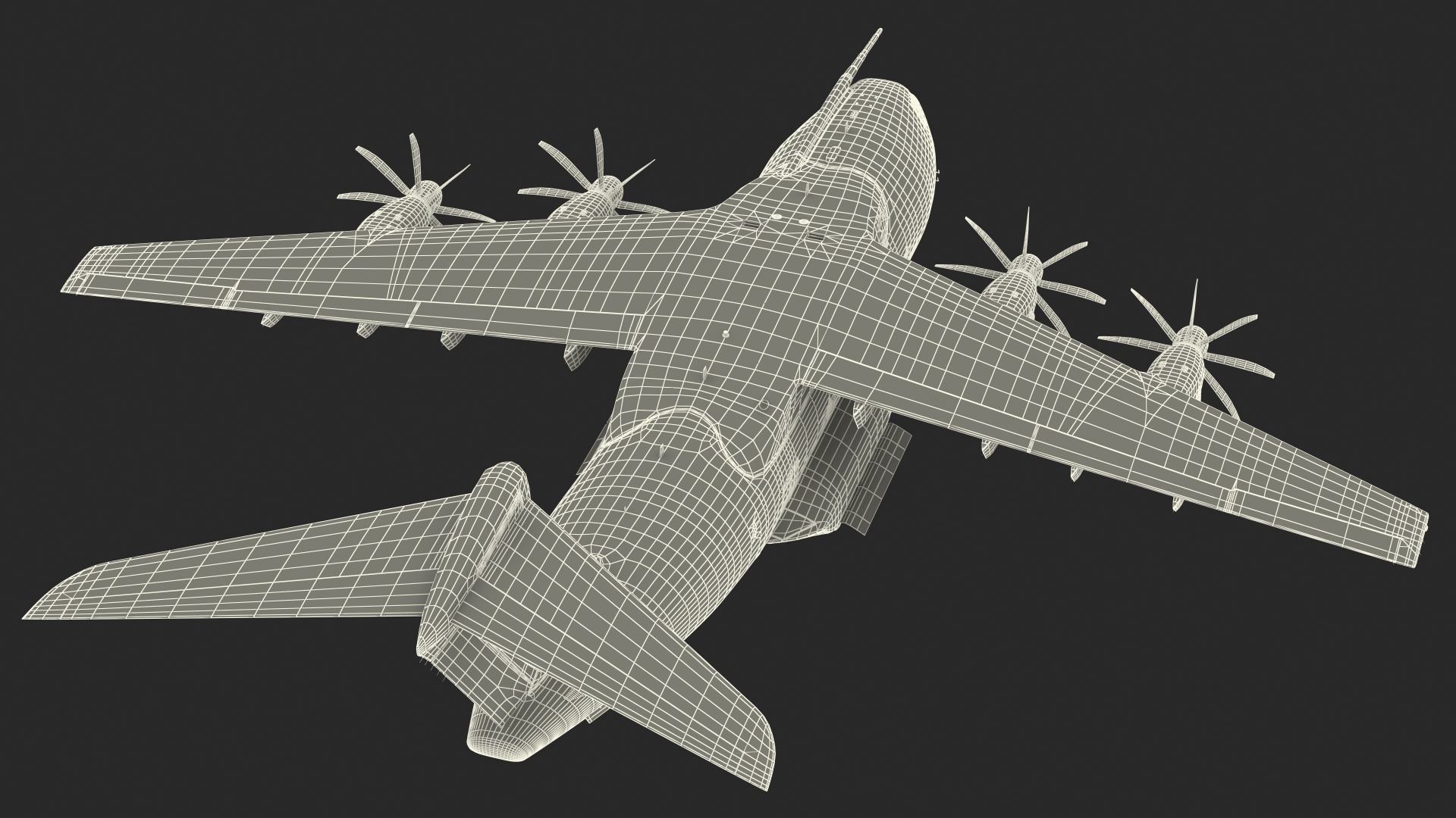 3D Airbus Atlas Military Transport Green Rigged for Maya model