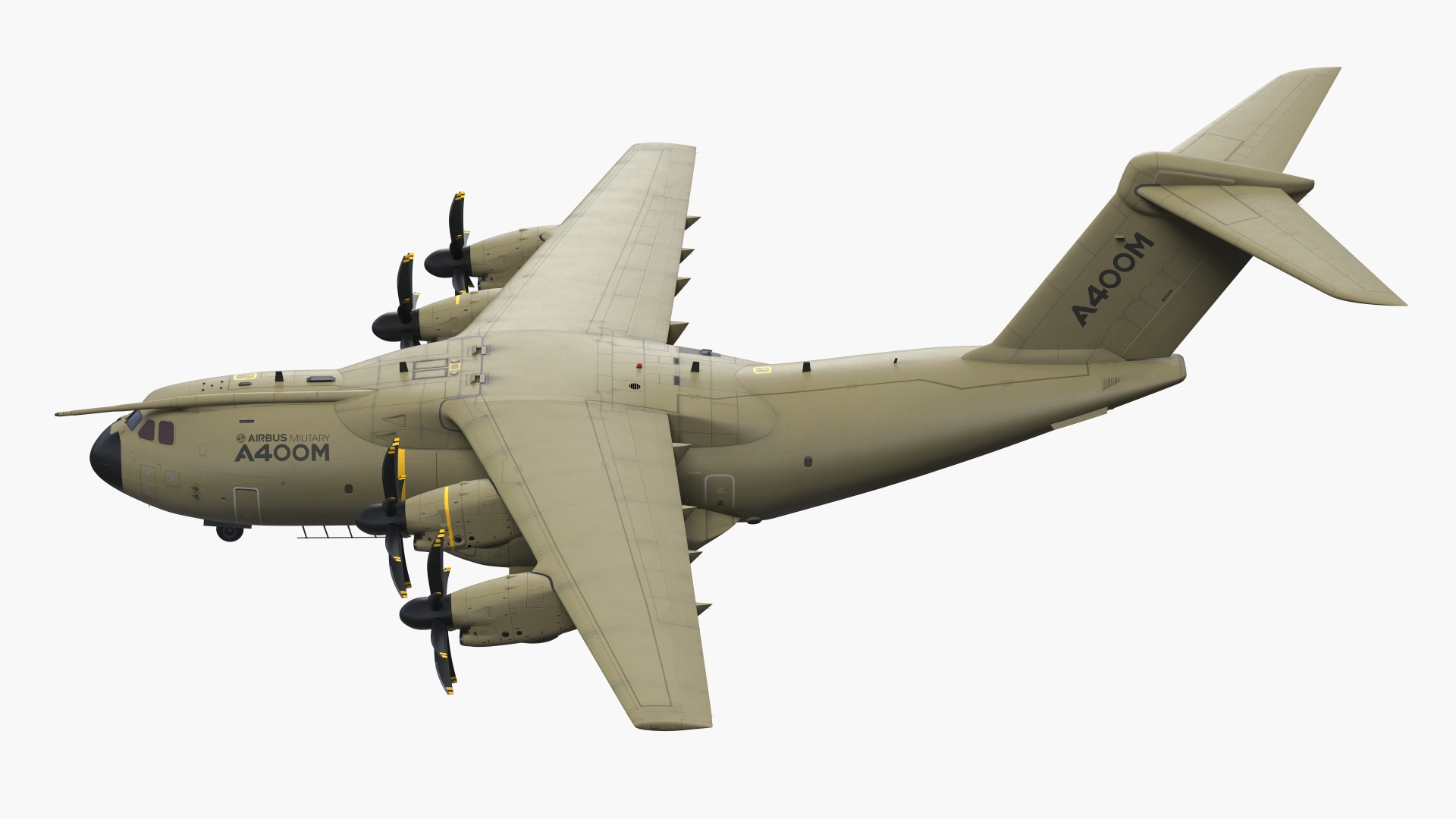 3D Airbus Atlas Military Transport Green Rigged for Maya model