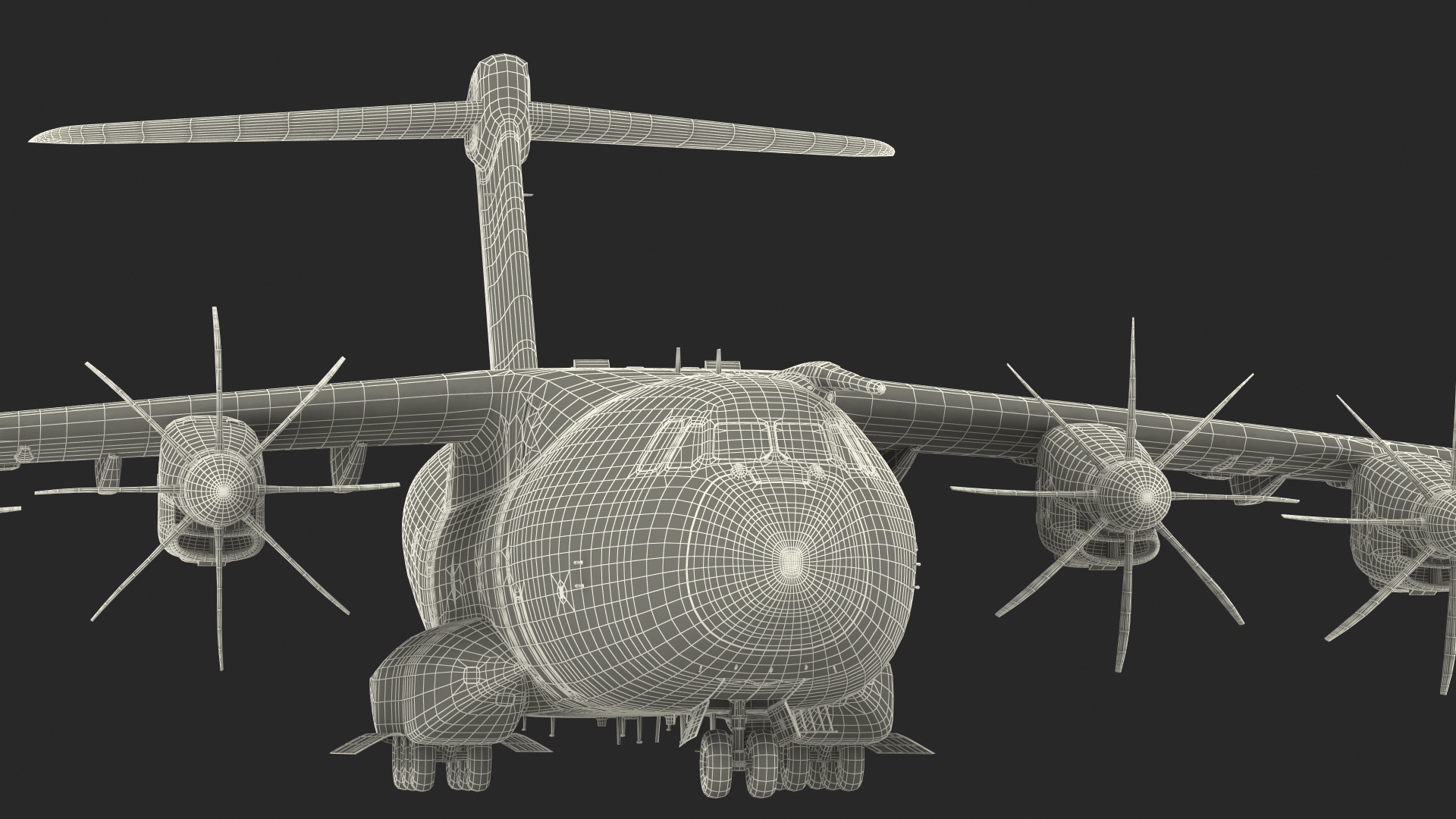 3D Airbus Atlas Military Transport Green Rigged for Maya model