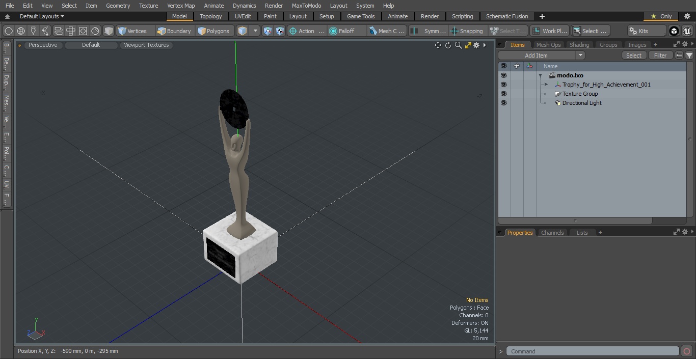 Trophy for High Achievement 3D