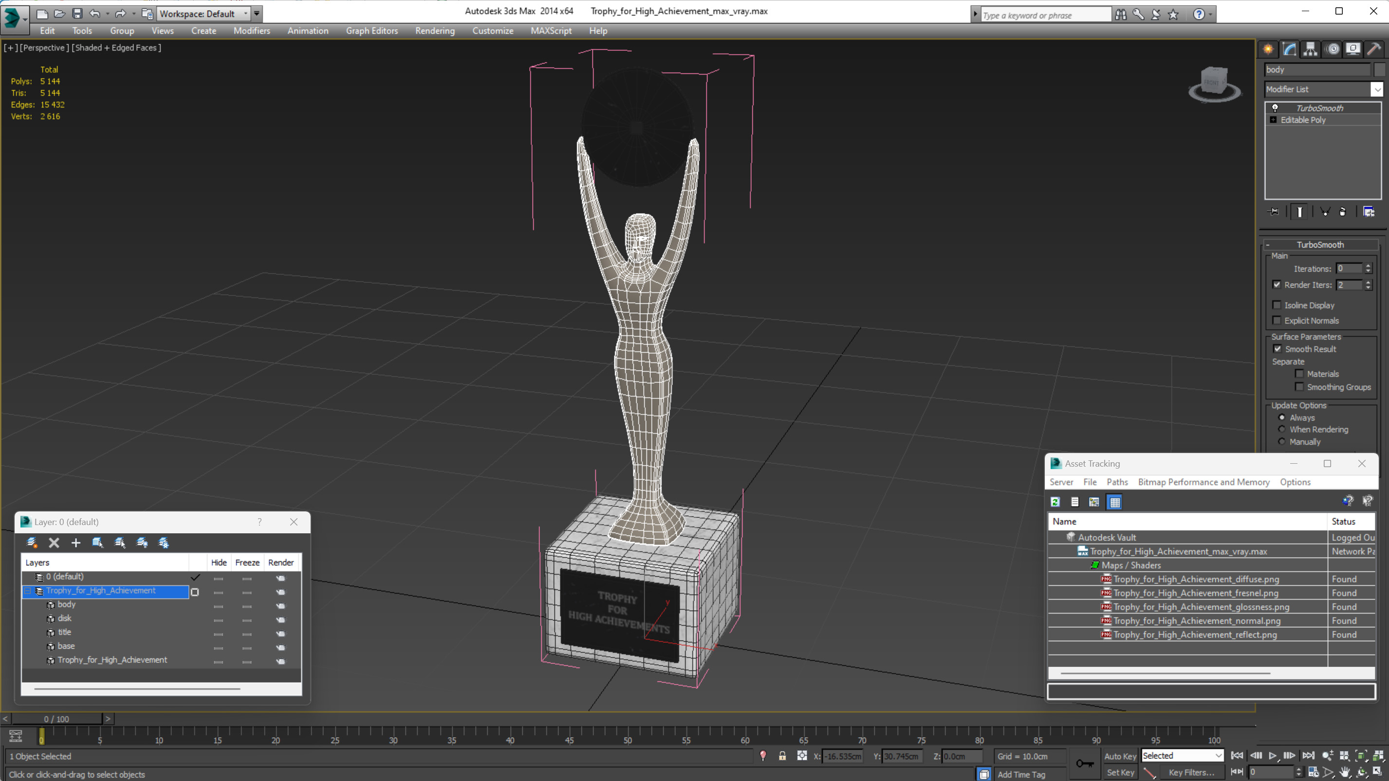 Trophy for High Achievement 3D