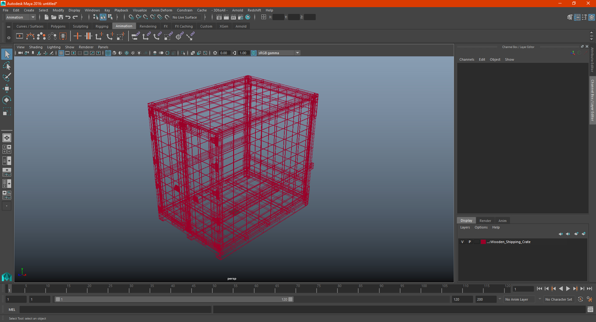 3D Wooden Shipping Crate