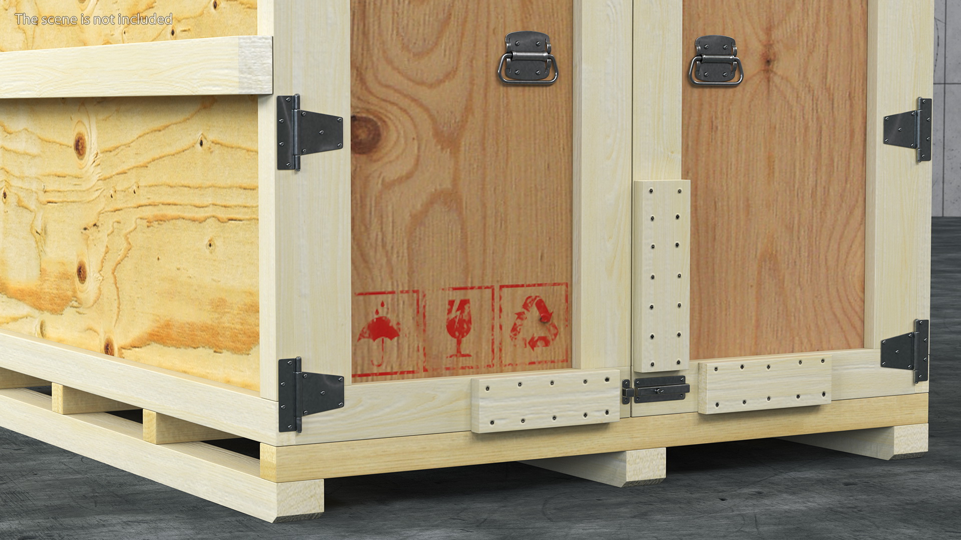3D Wooden Shipping Crate