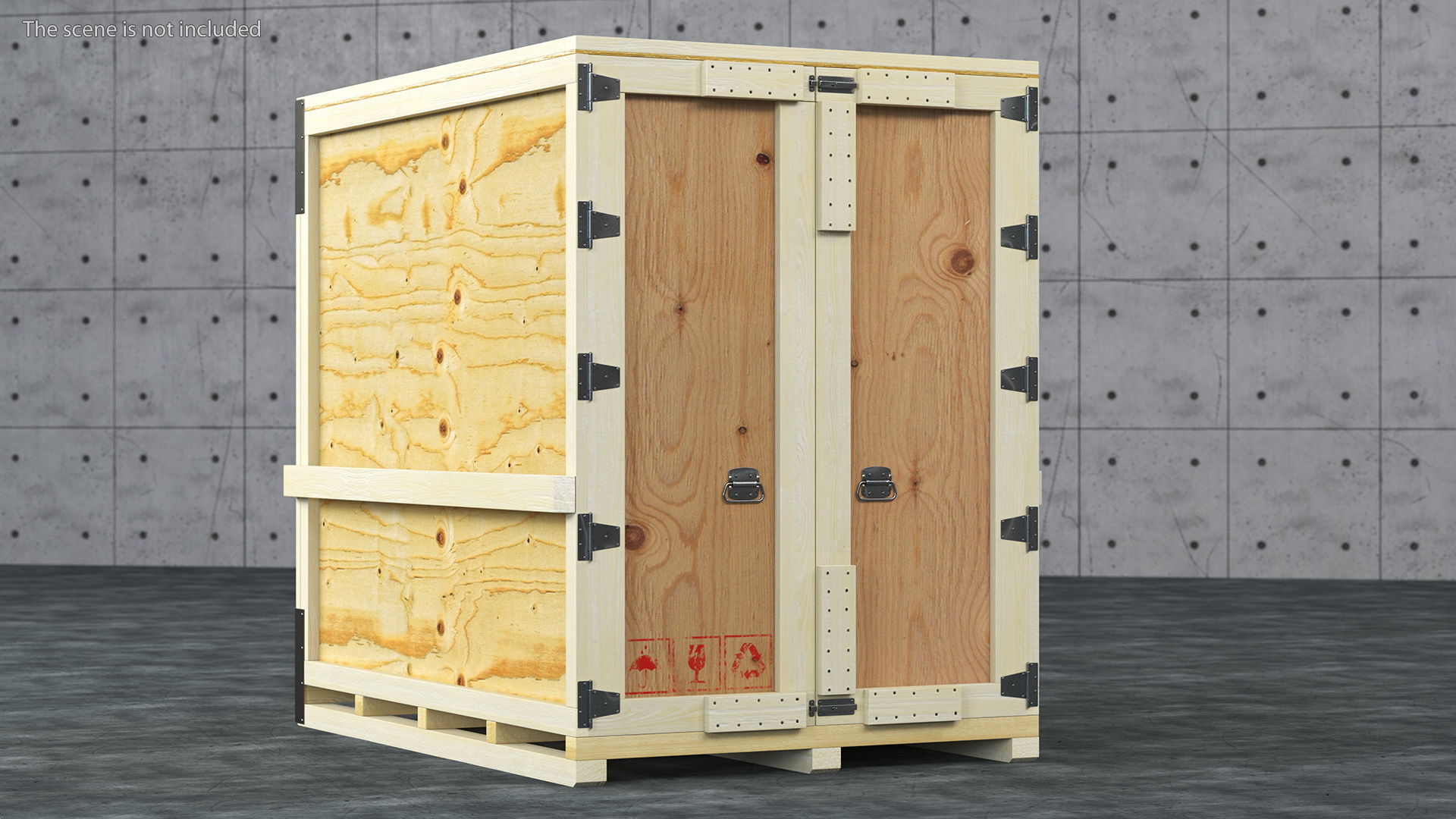 3D Wooden Shipping Crate