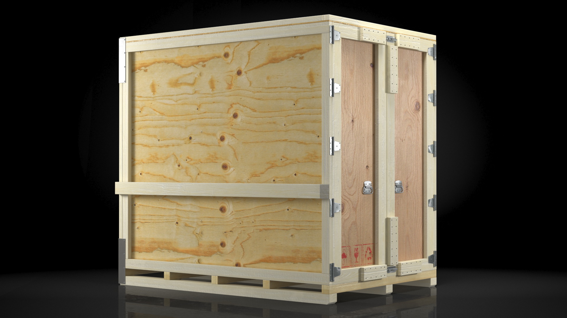 3D Wooden Shipping Crate