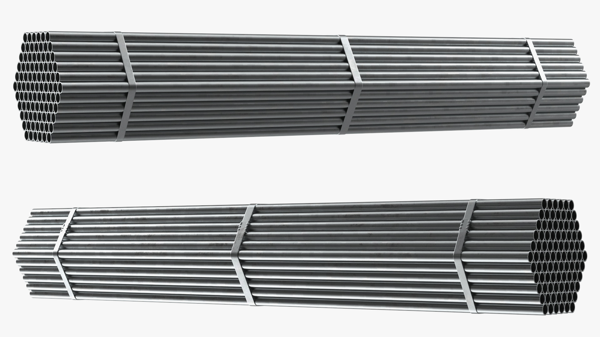 Thin Steel Pipes Bundle 2 Meters 3D