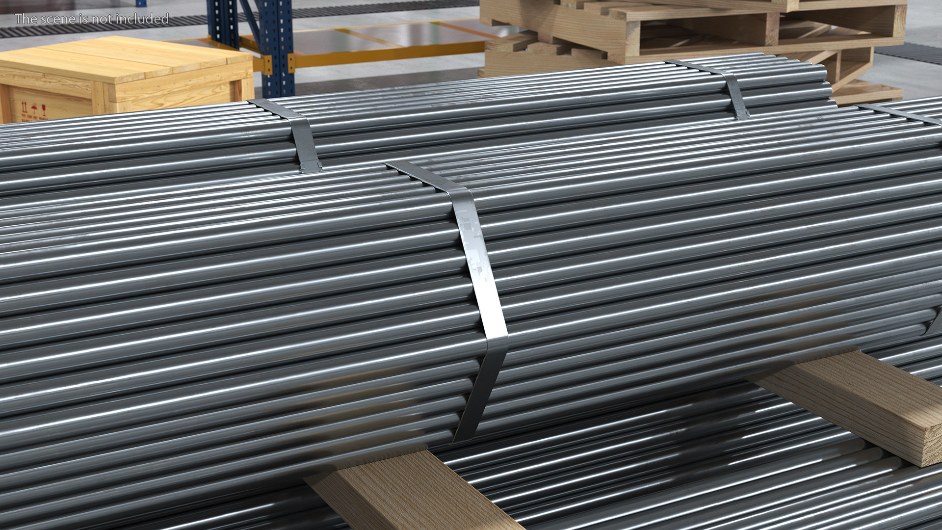 Thin Steel Pipes Bundle 2 Meters 3D