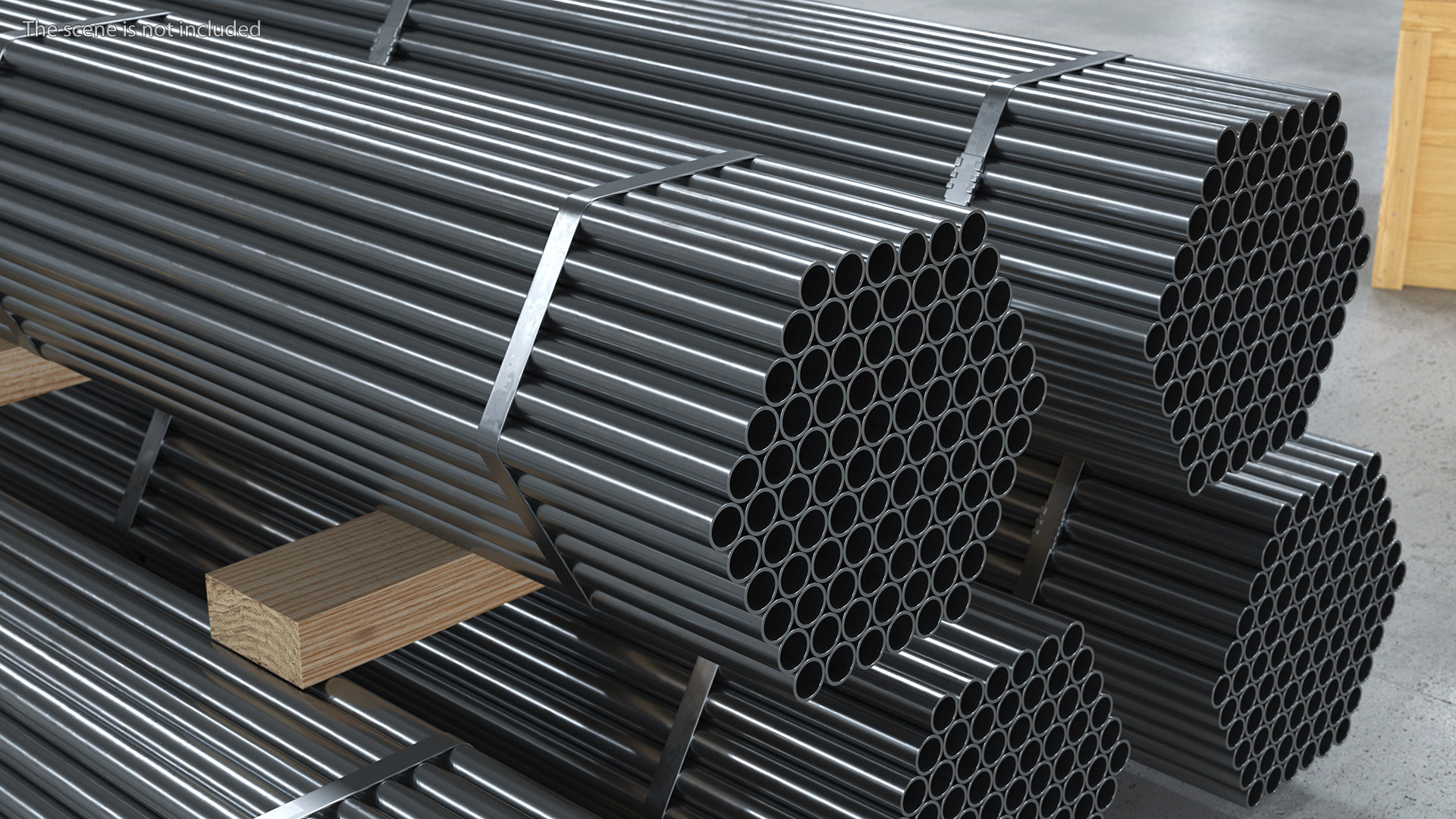 Thin Steel Pipes Bundle 2 Meters 3D