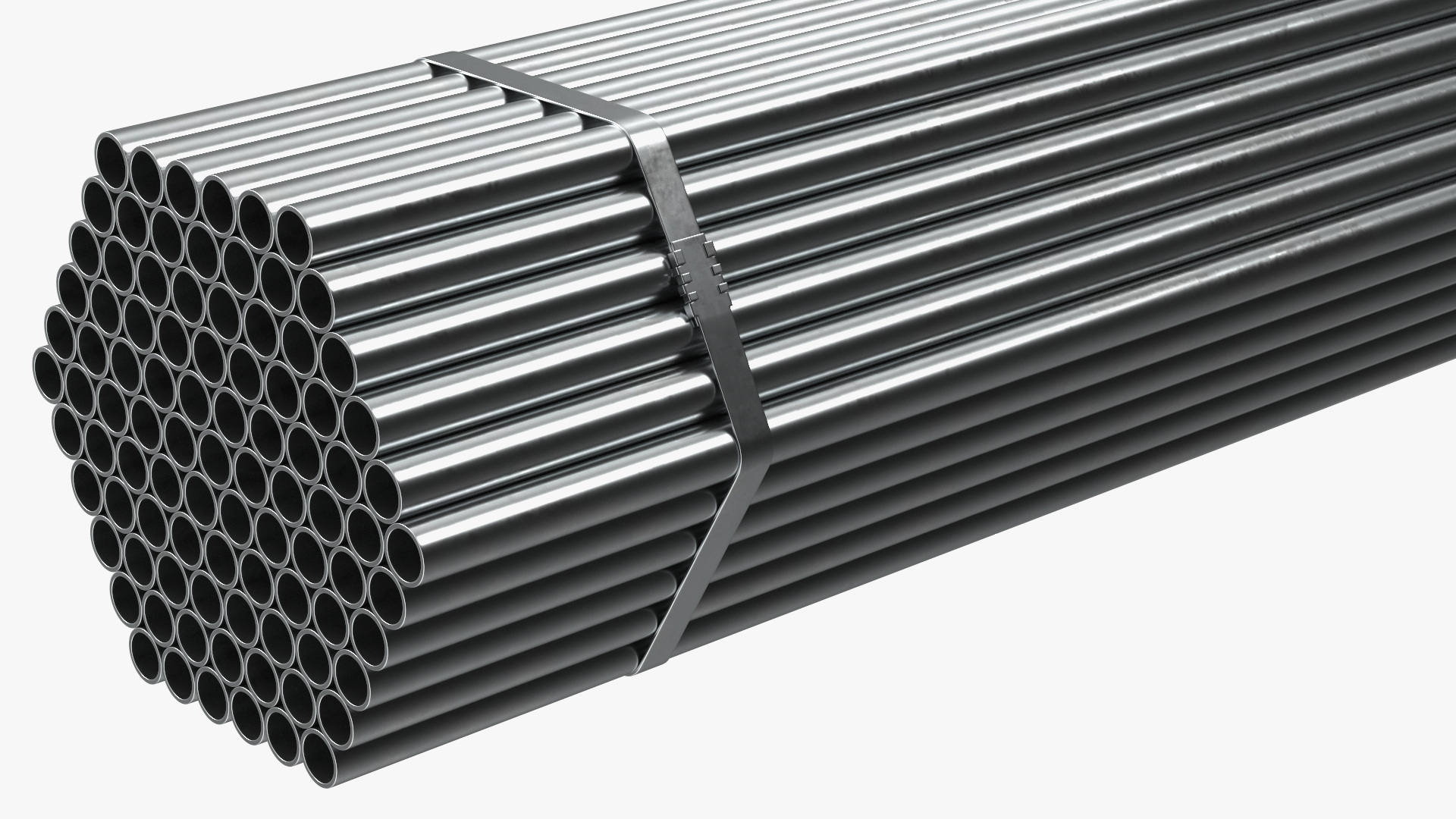 Thin Steel Pipes Bundle 2 Meters 3D