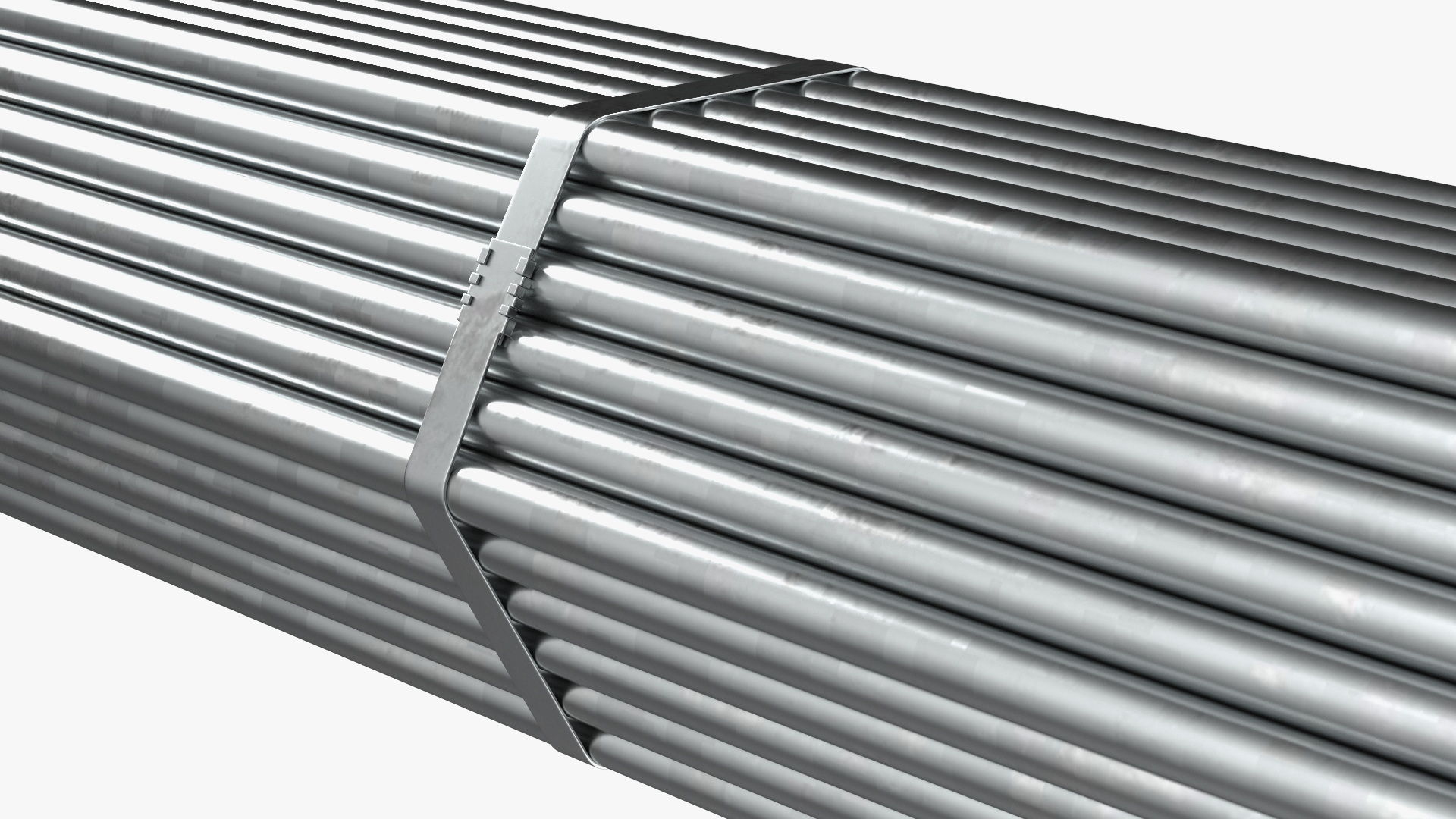 Thin Steel Pipes Bundle 2 Meters 3D
