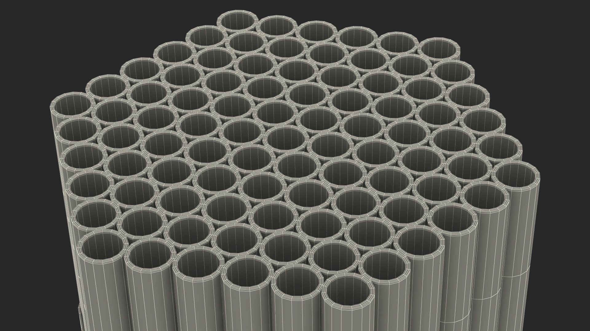 Thin Steel Pipes Bundle 2 Meters 3D