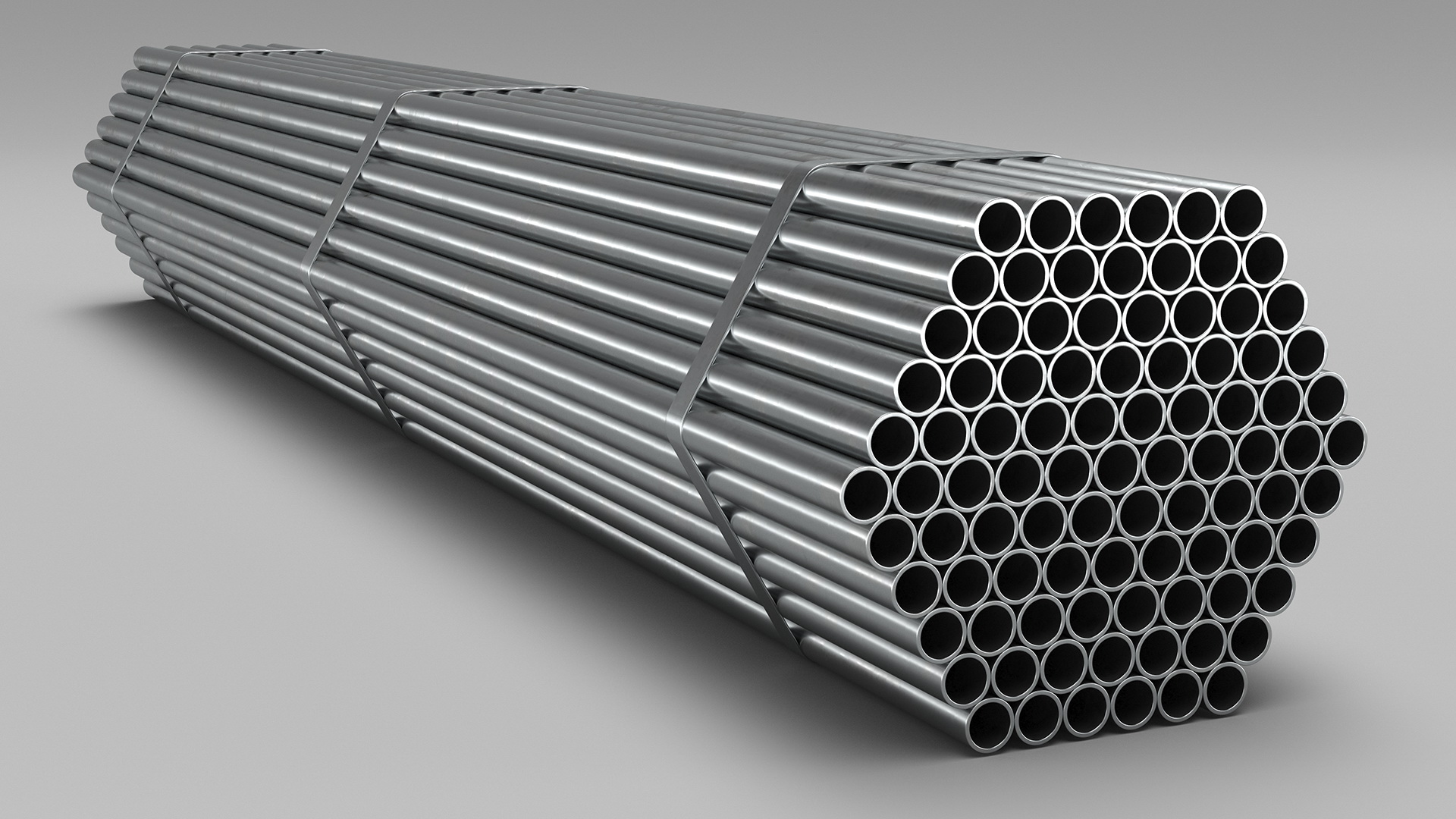 Thin Steel Pipes Bundle 2 Meters 3D
