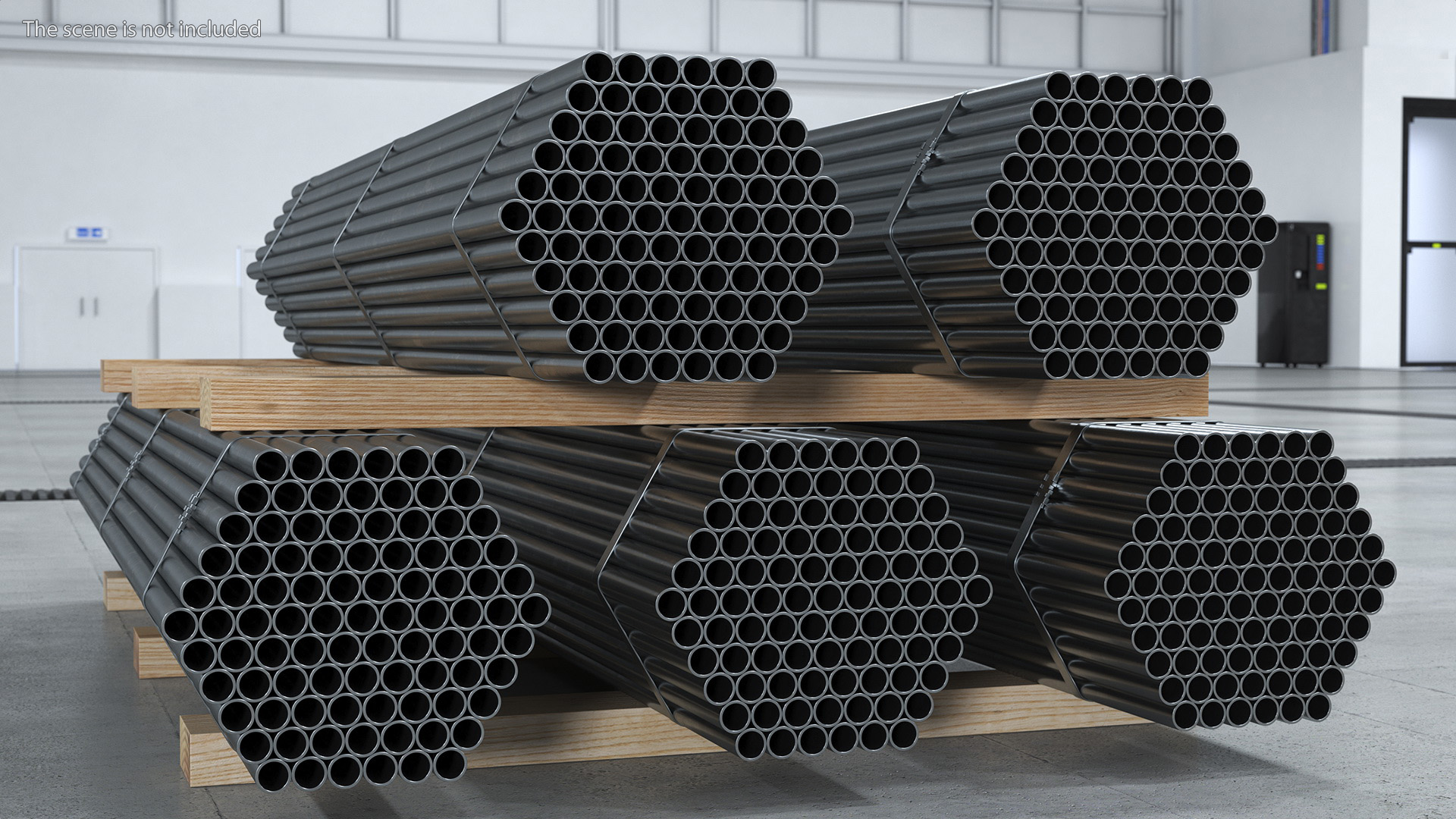 Thin Steel Pipes Bundle 2 Meters 3D