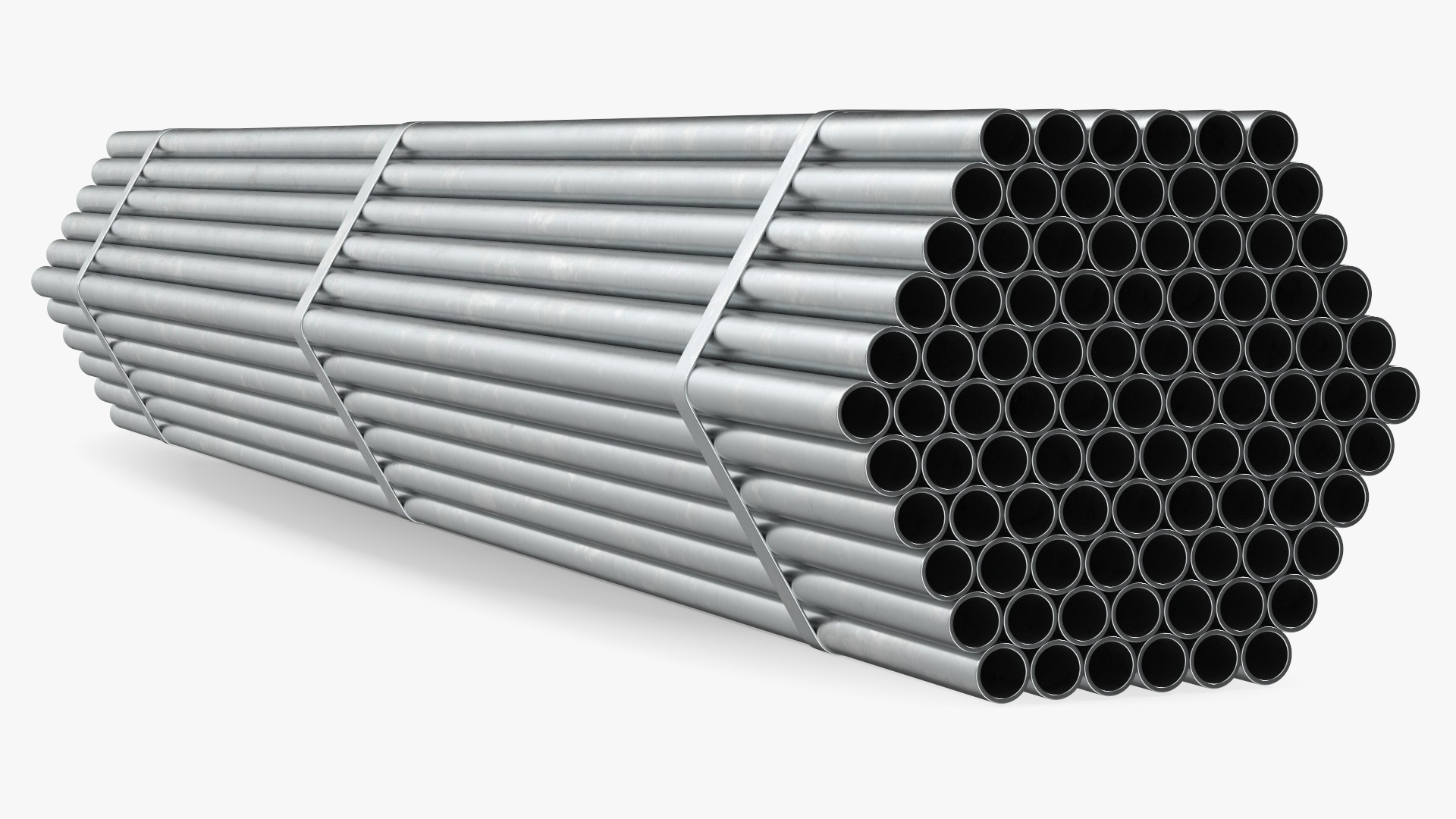 Thin Steel Pipes Bundle 2 Meters 3D
