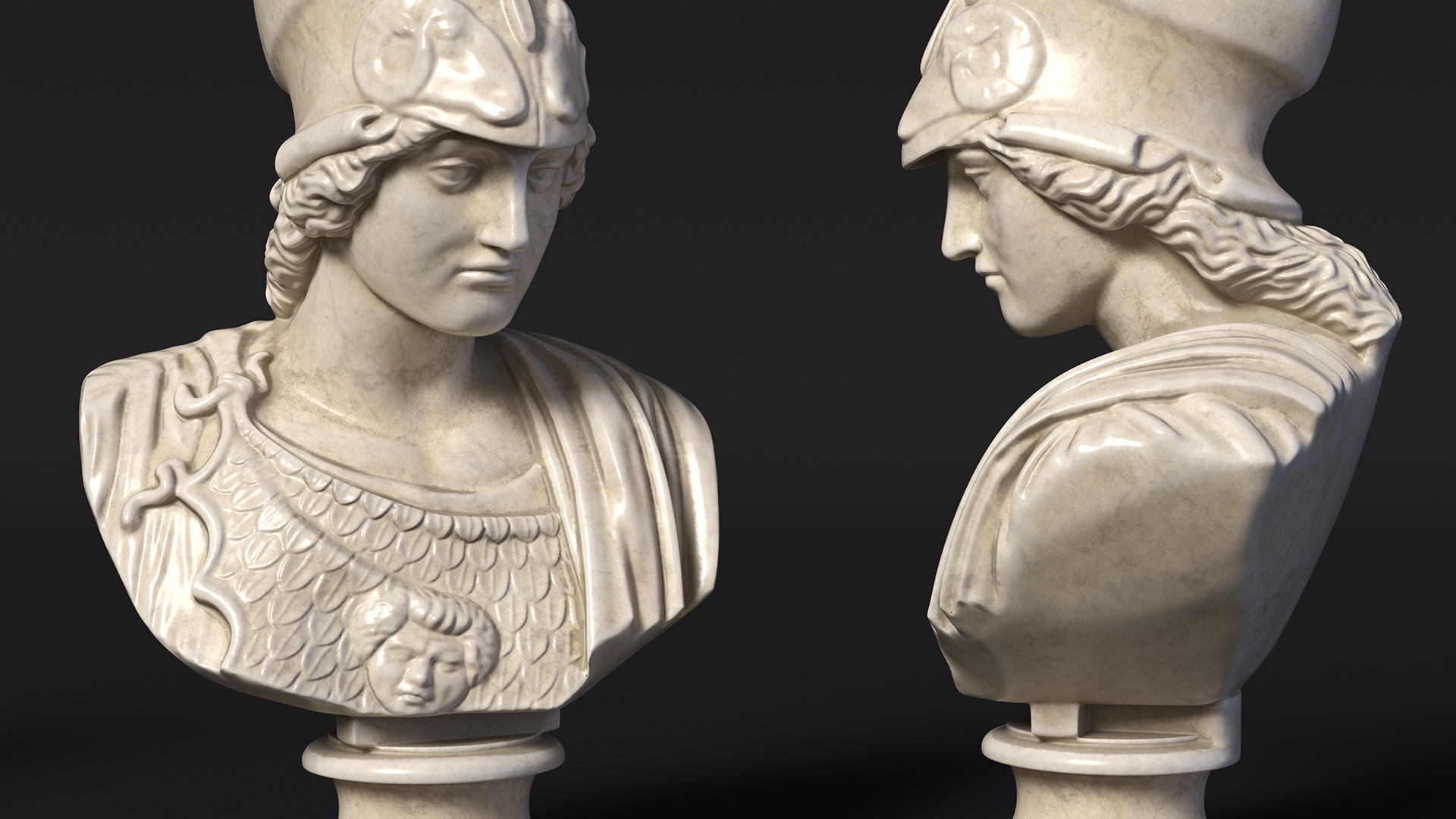 3D Bust Athena Giustiniani Marble for 3D Print model